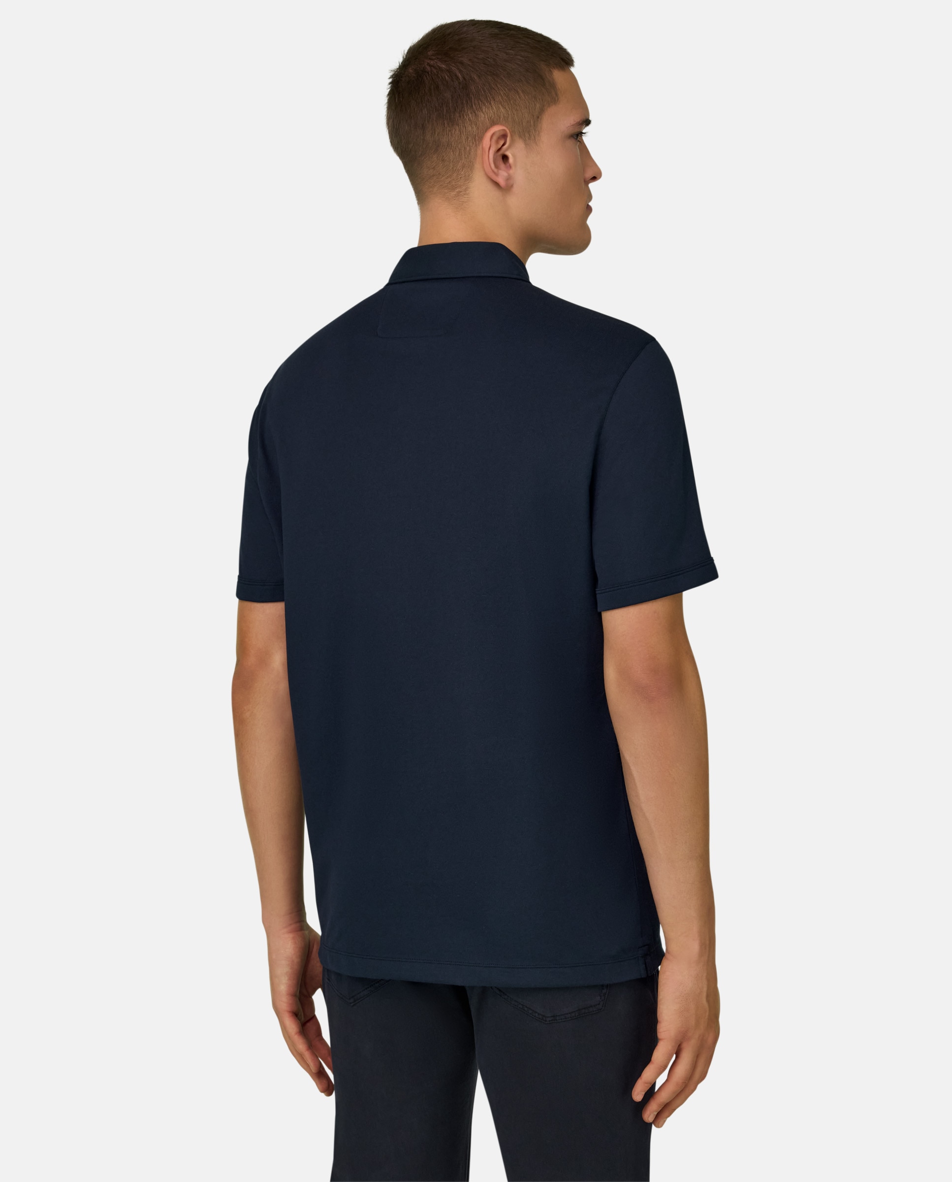 Imagen 3 de Polo de piqué de alto rendimiento con hilo s-cafè® - Boggi Milano - Azul marino Azul marino