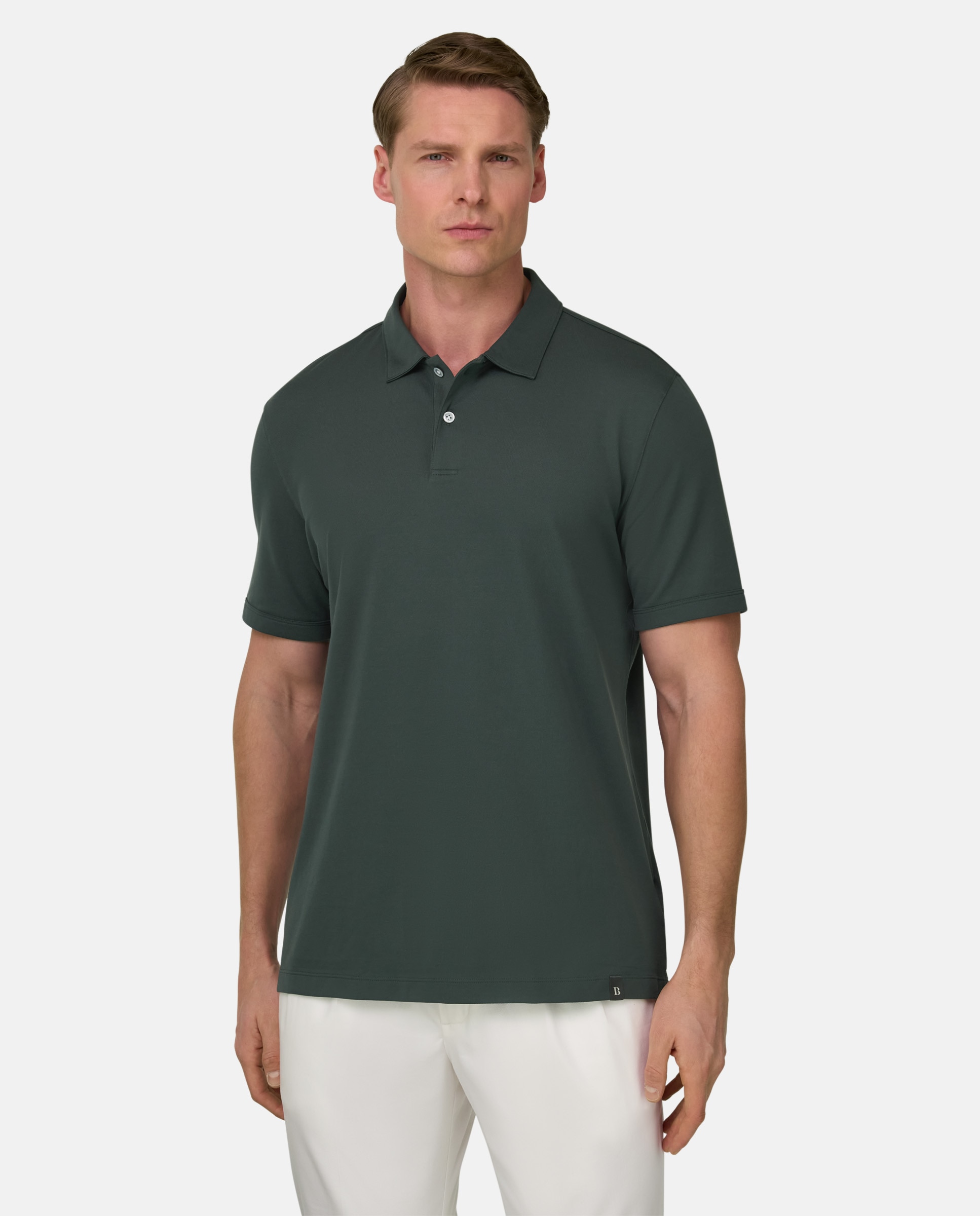 Imagen 1 de Polo de piqué de alto rendimiento con hilo s-cafè® - Boggi Milano - Verde oscuro Verde oscuro