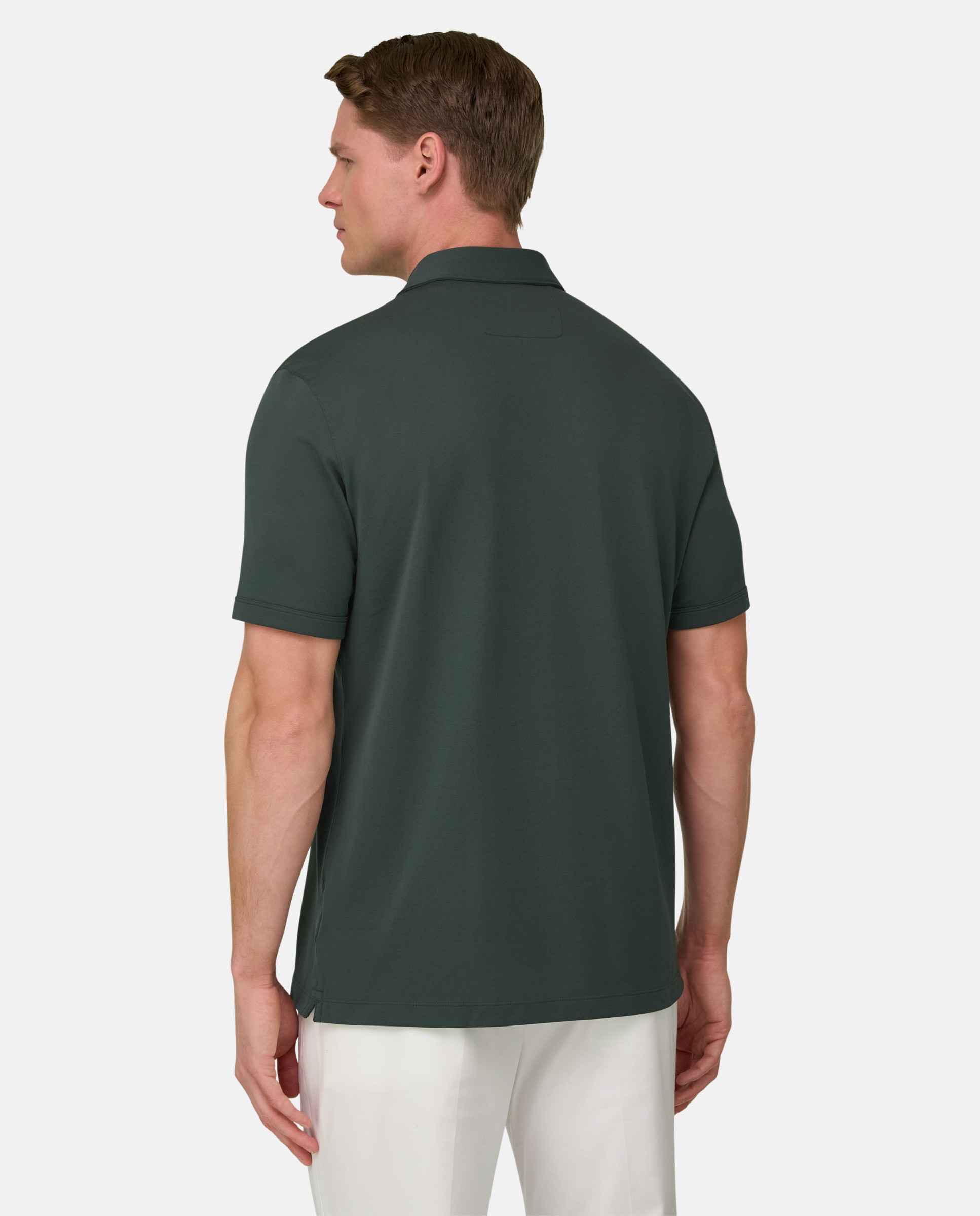 Imagen 3 de Polo de piqué de alto rendimiento con hilo s-cafè® - Boggi Milano - Verde oscuro Verde oscuro