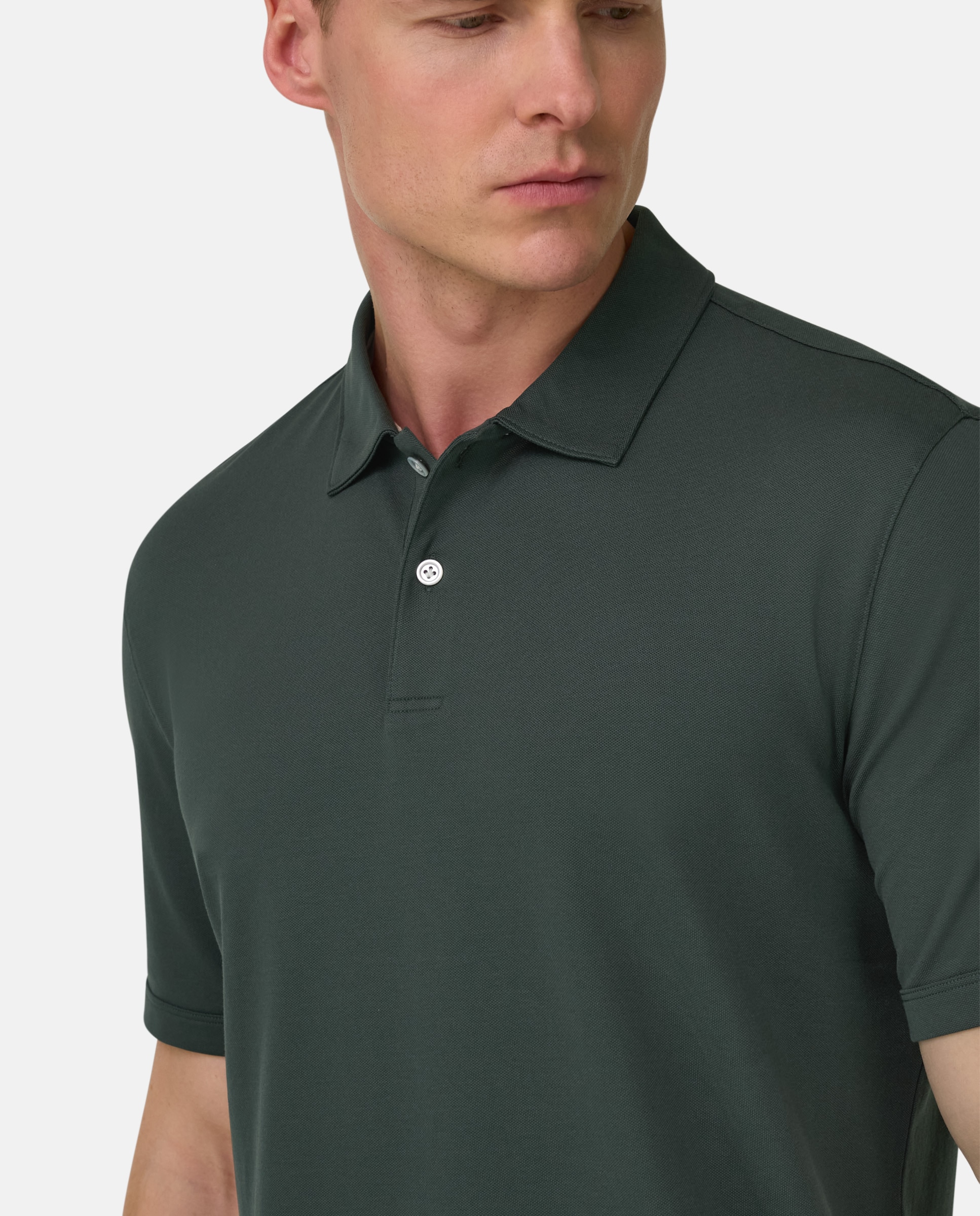 Imagen 4 de Polo de piqué de alto rendimiento con hilo s-cafè® - Boggi Milano - Verde oscuro Verde oscuro