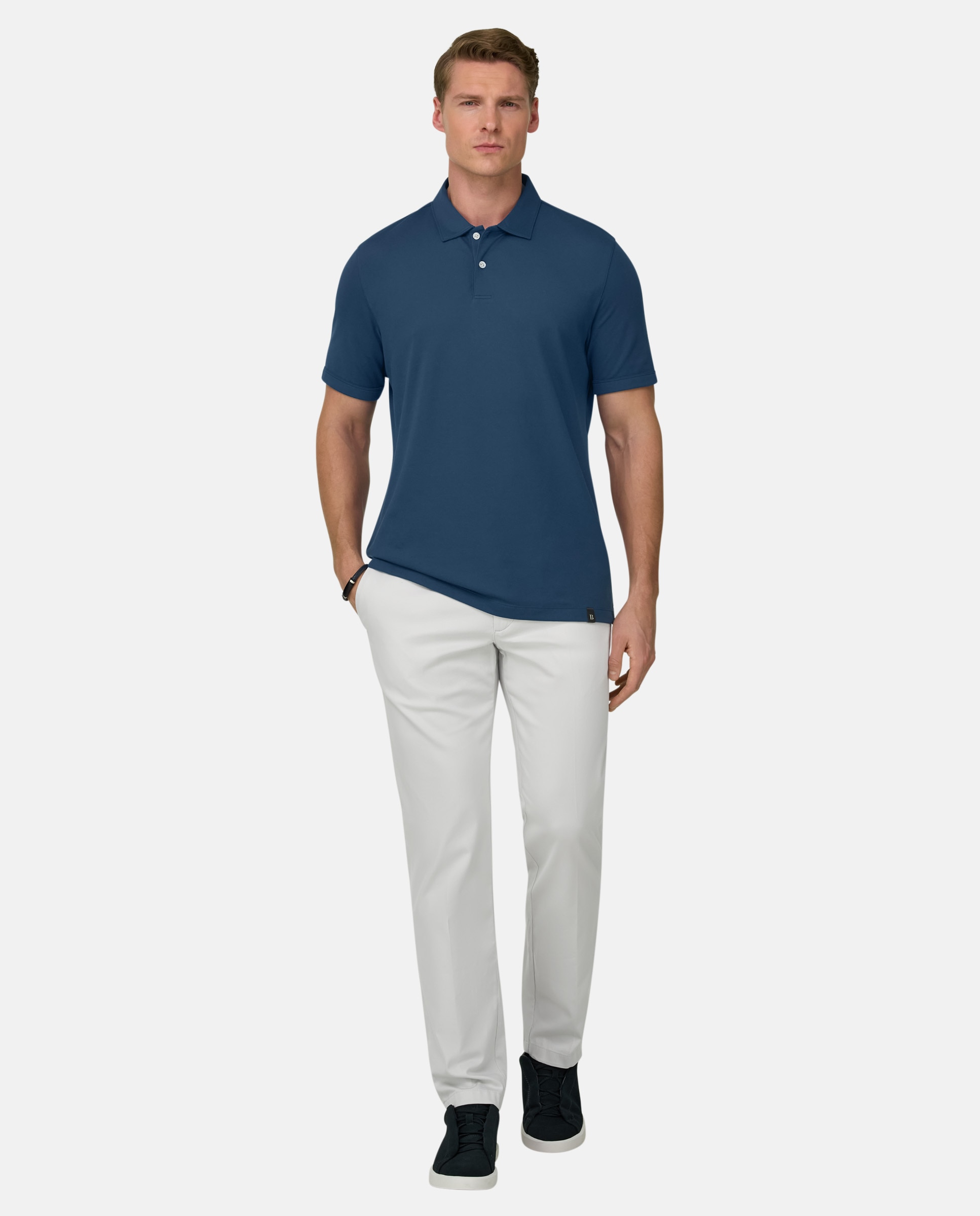 Imagen 2 de Polo de piqué de alto rendimiento con hilo s-cafè® - Boggi Milano - Azul oscuro Azul oscuro