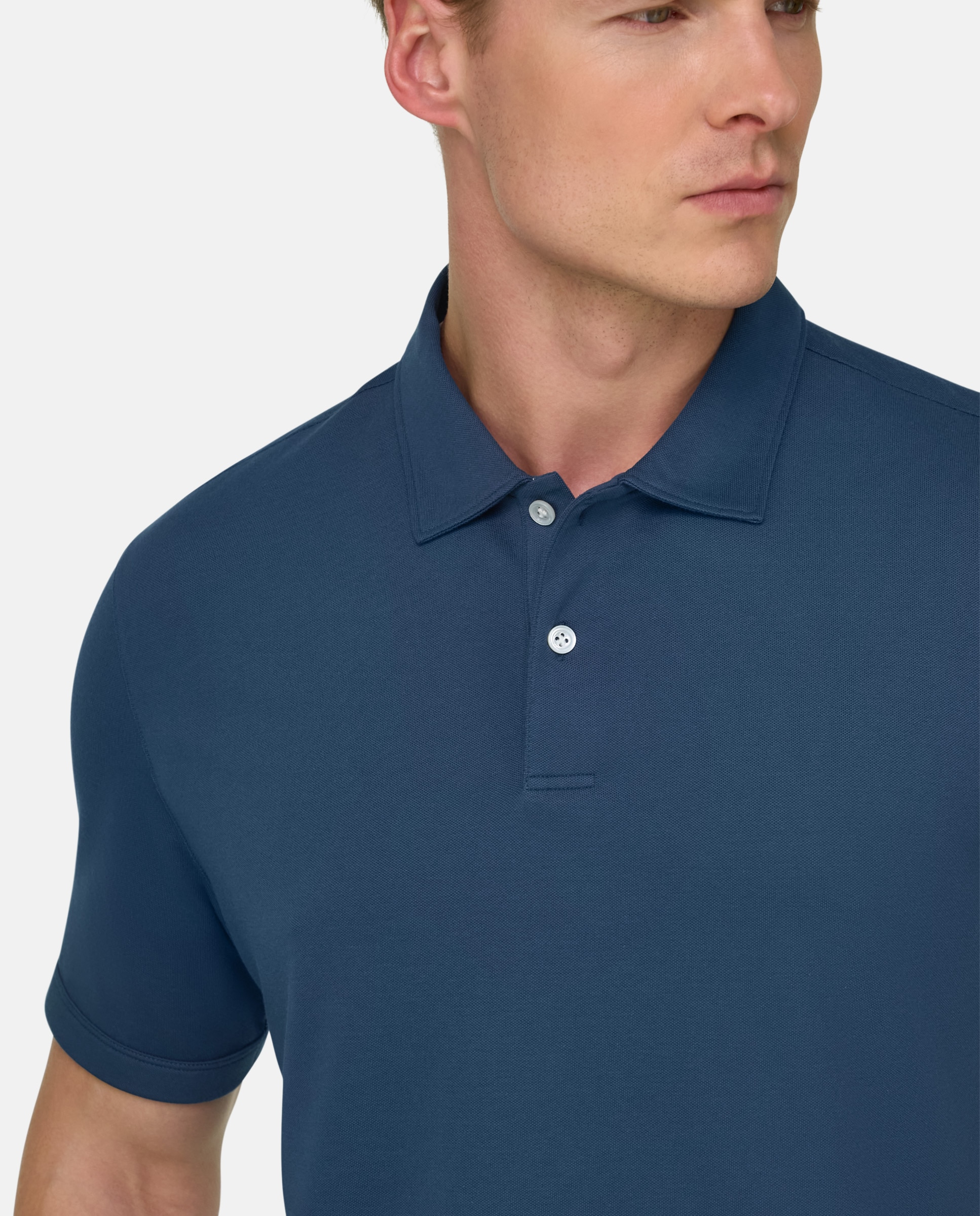 Imagen 4 de Polo de piqué de alto rendimiento con hilo s-cafè® - Boggi Milano - Azul oscuro Azul oscuro
