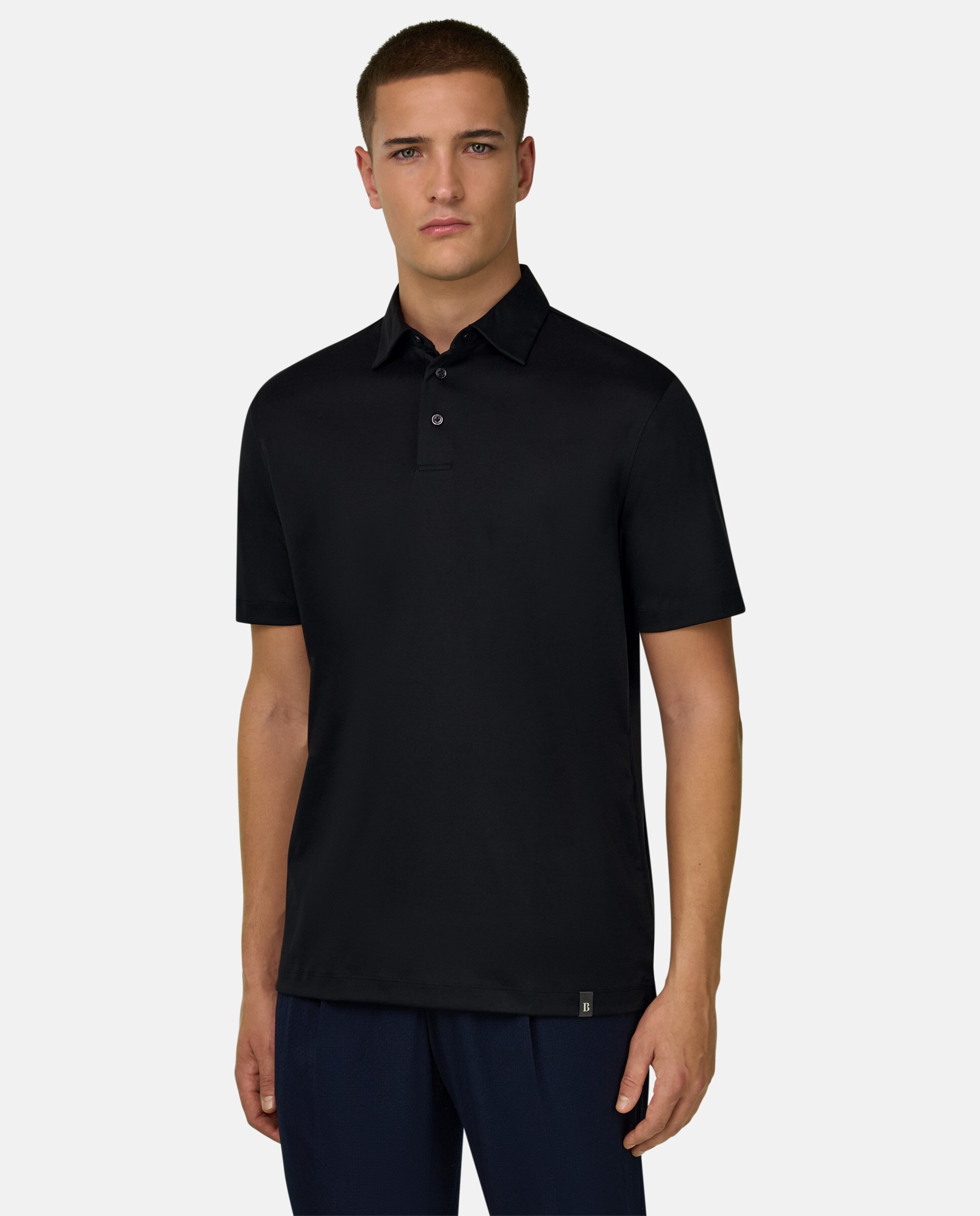 Imagen 1 de Polo de mezcla algodón poliéster y seda - Boggi Milano - Negro Negro