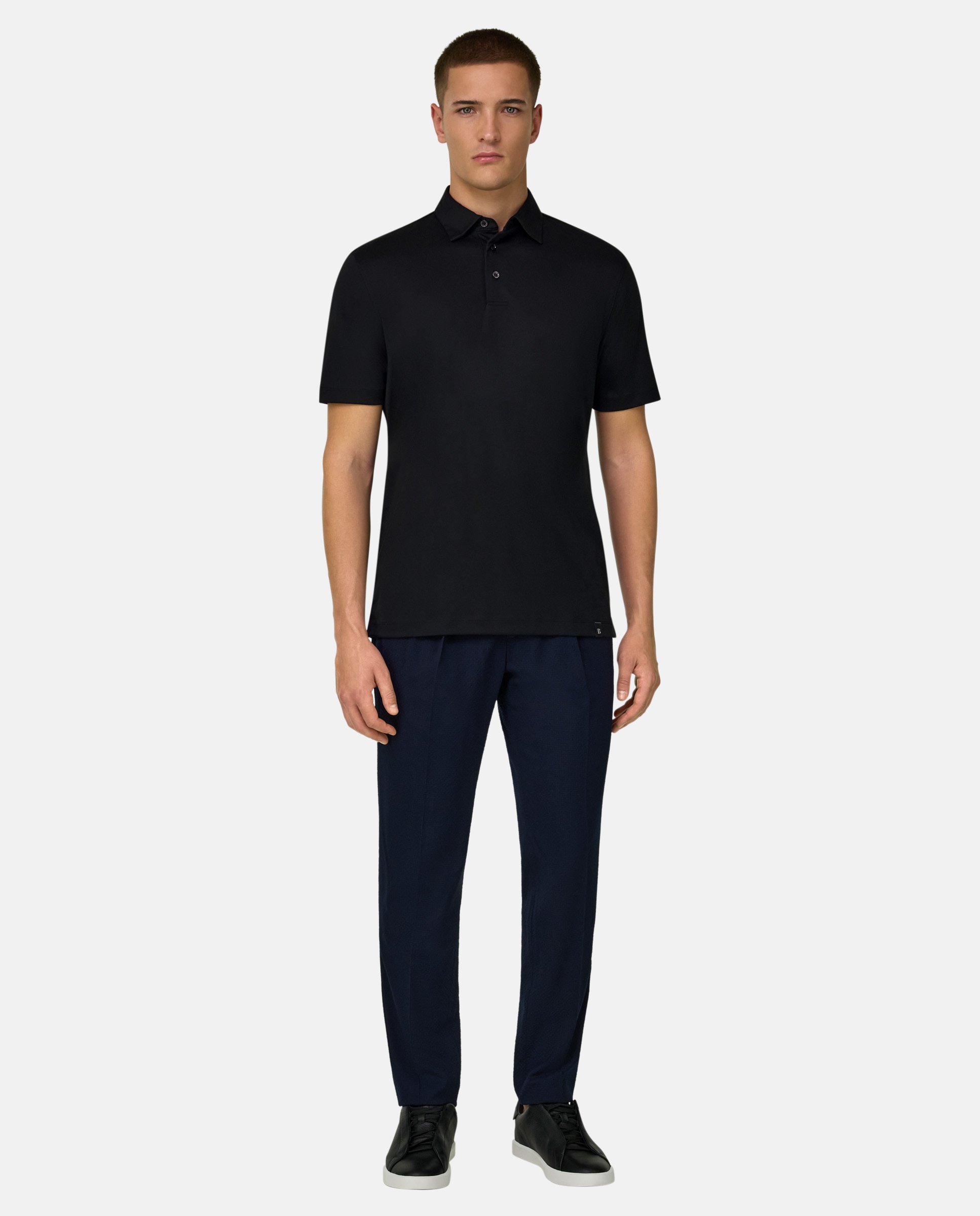 Imagen 2 de Polo de mezcla algodón poliéster y seda - Boggi Milano - Negro Negro