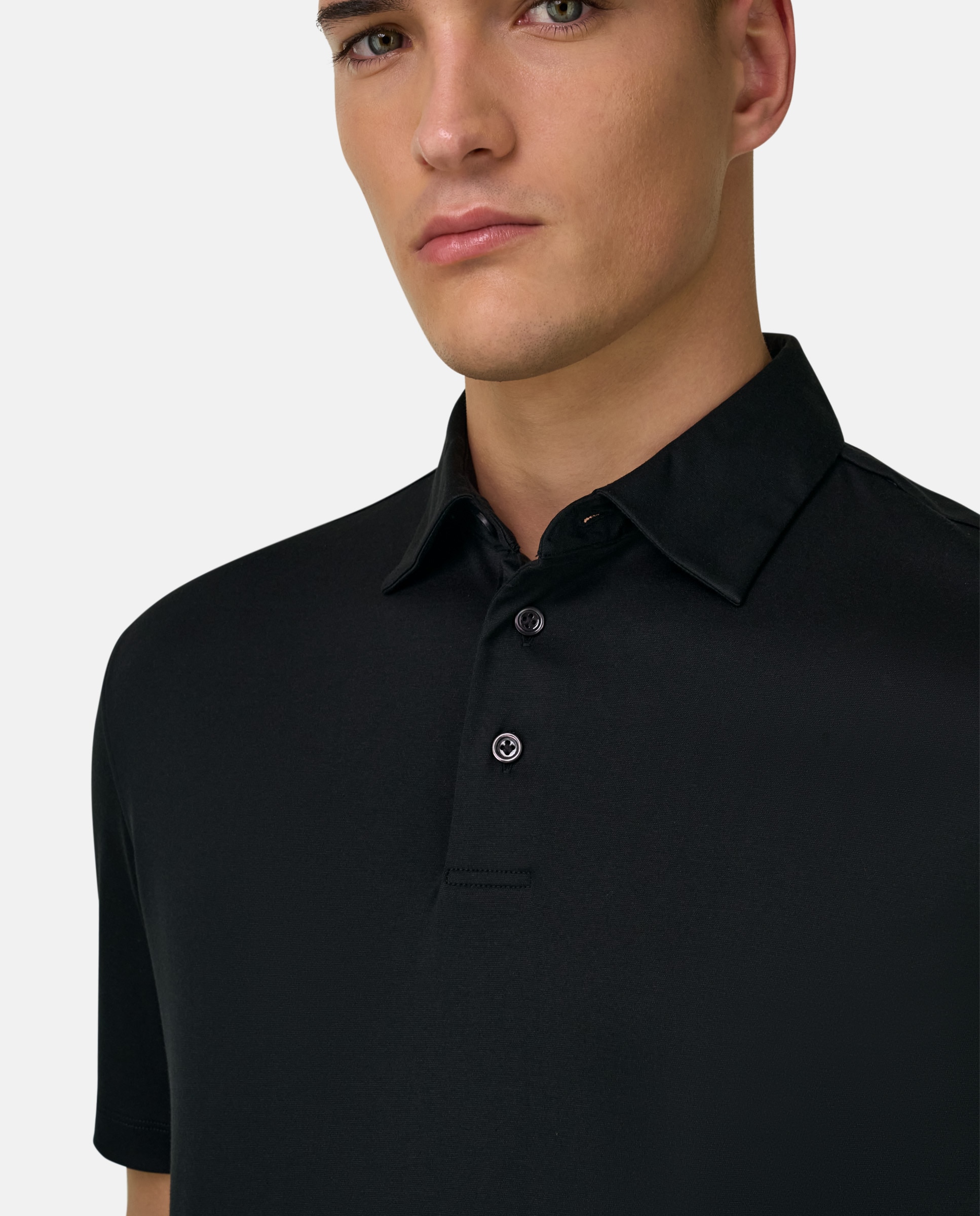 Imagen 4 de Polo de mezcla algodón poliéster y seda - Boggi Milano - Negro Negro