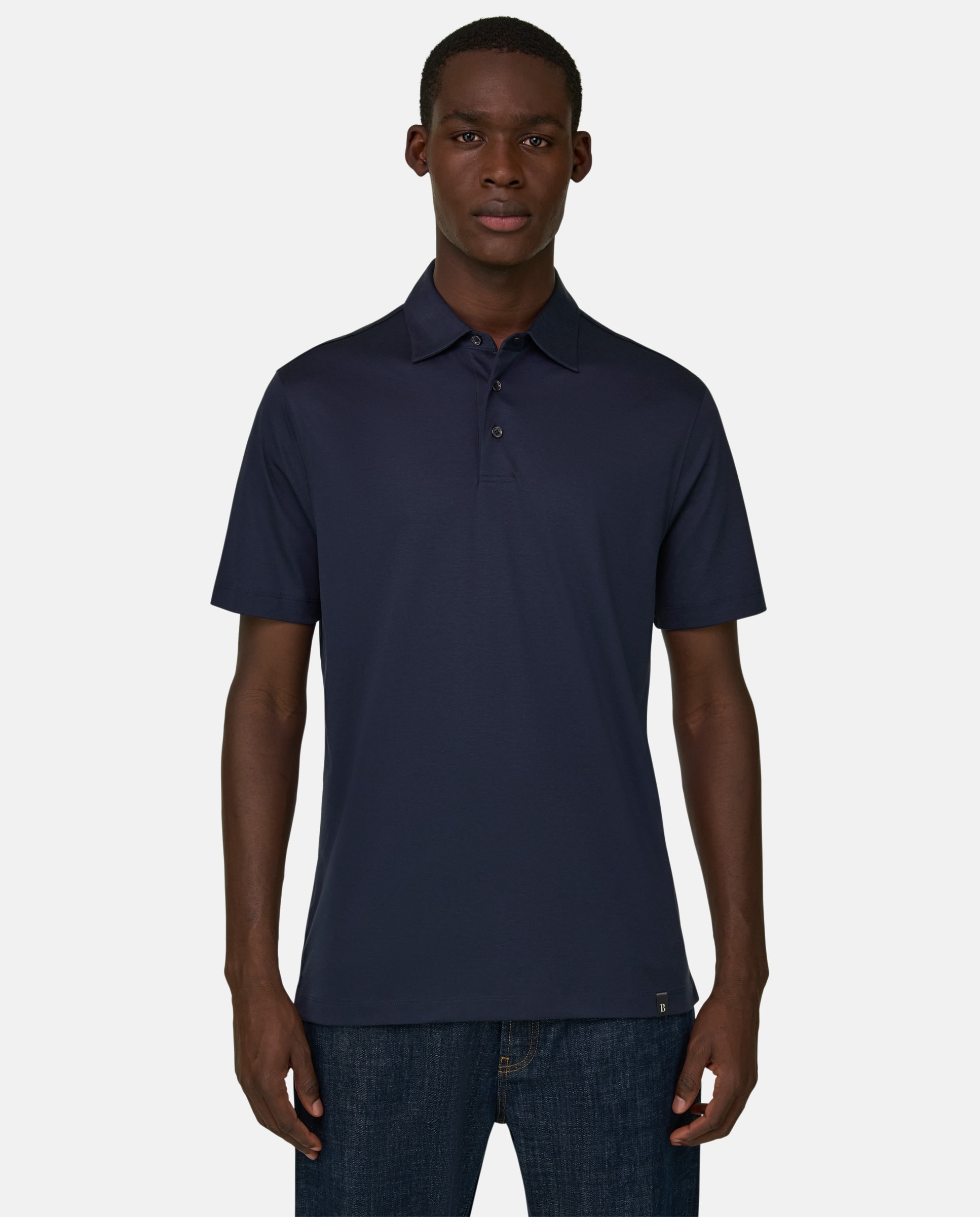 Imagen 1 de Polo de mezcla algodón poliéster y seda - Boggi Milano - Azul marino Azul marino