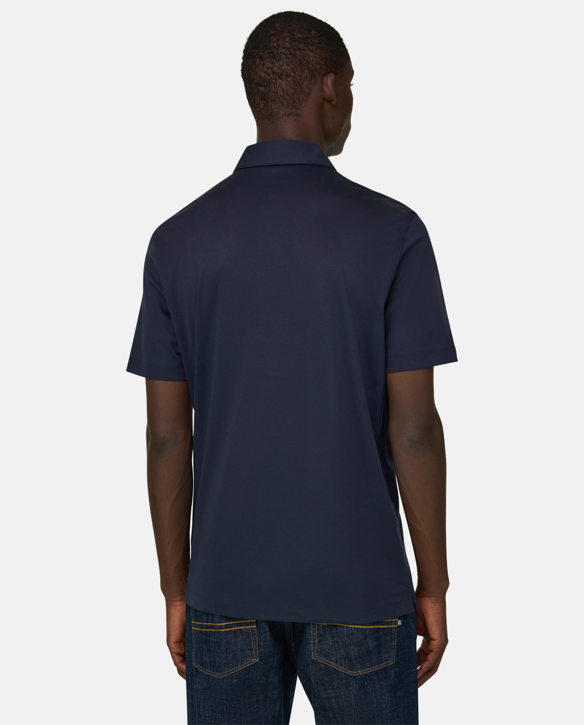 Imagen 3 de Polo de mezcla algodón poliéster y seda - Boggi Milano - Azul marino Azul marino