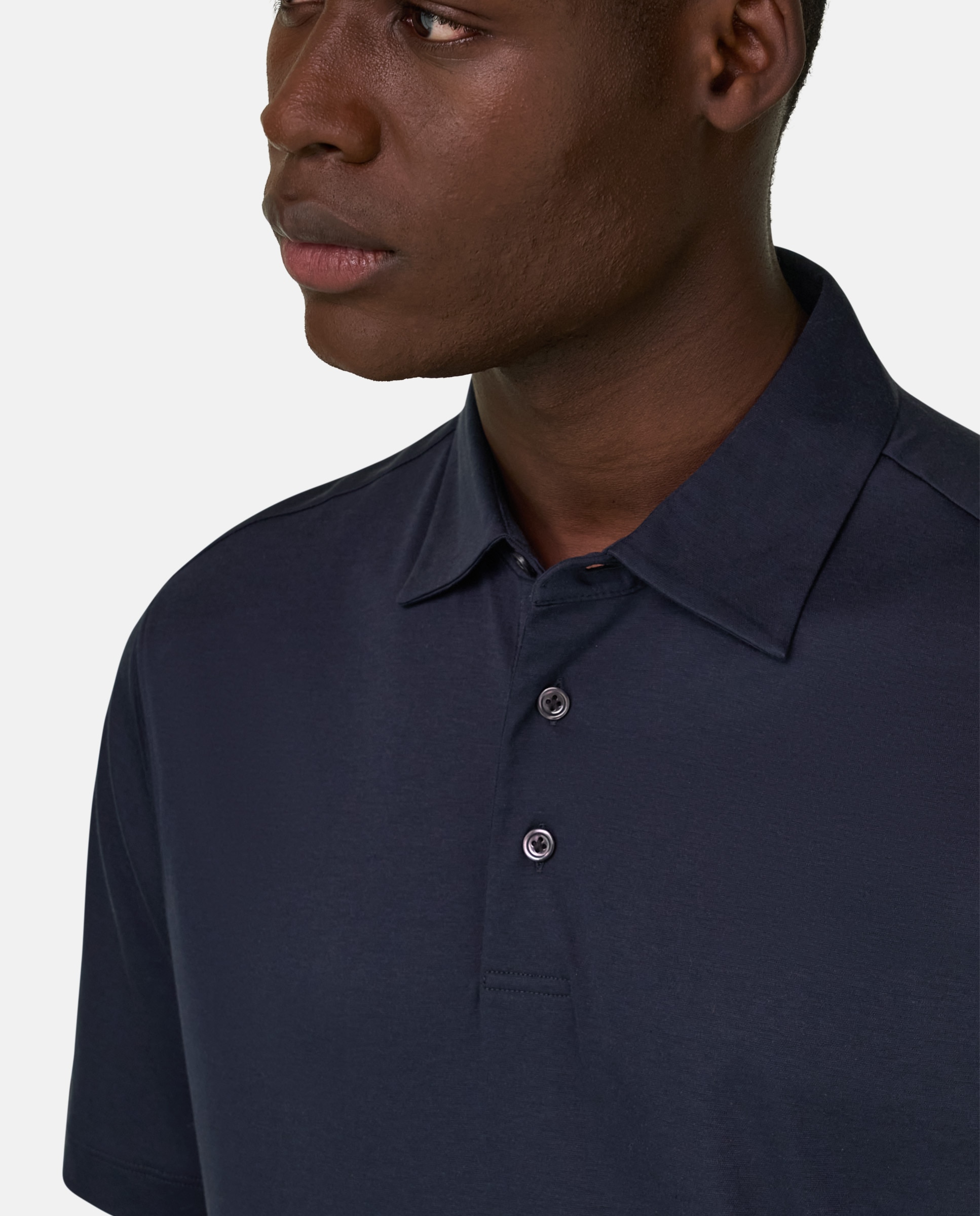 Imagen 4 de Polo de mezcla algodón poliéster y seda - Boggi Milano - Azul marino Azul marino
