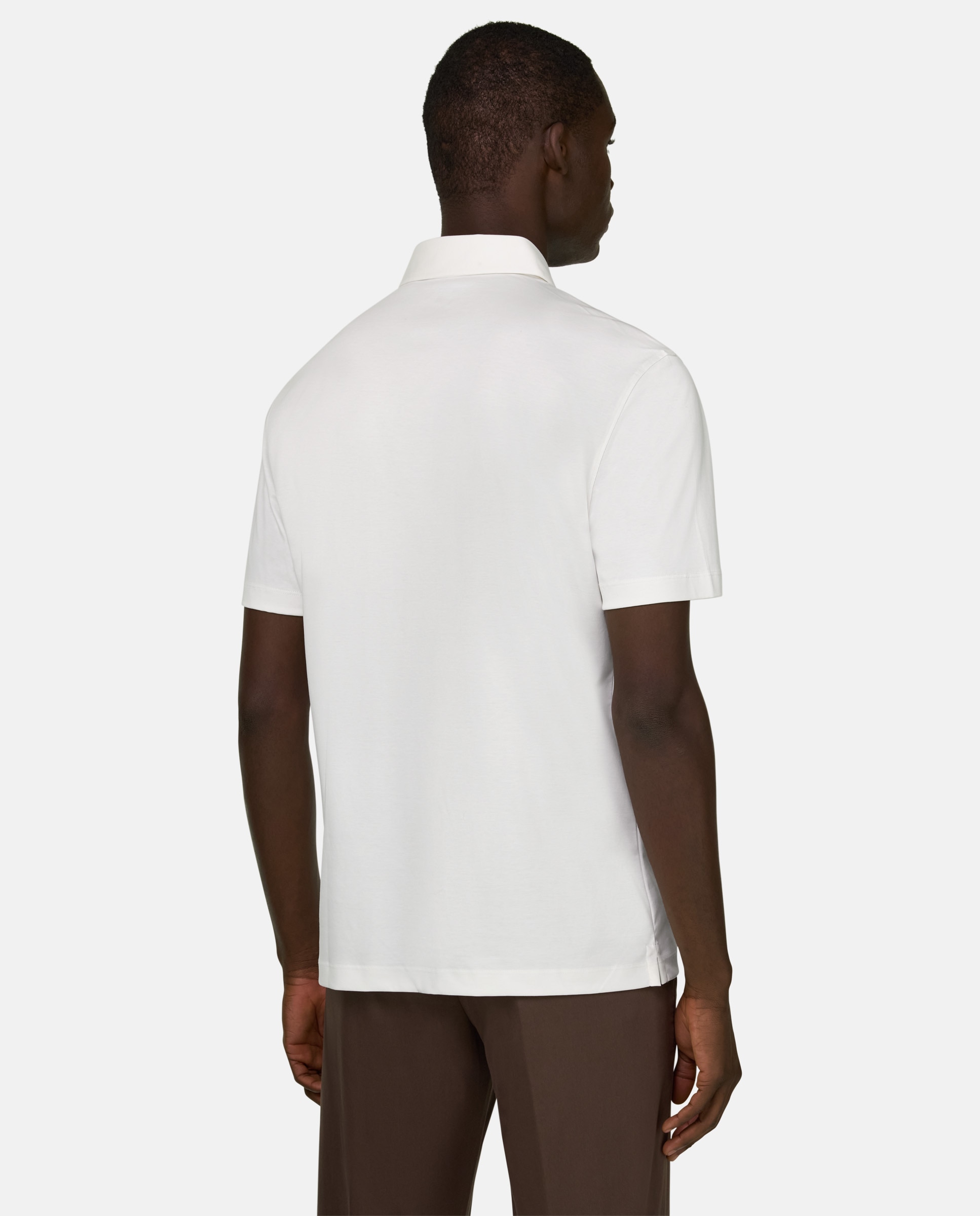 Imagen 3 de Polo de mezcla algodón poliéster y seda - Boggi Milano - Blanco Blanco
