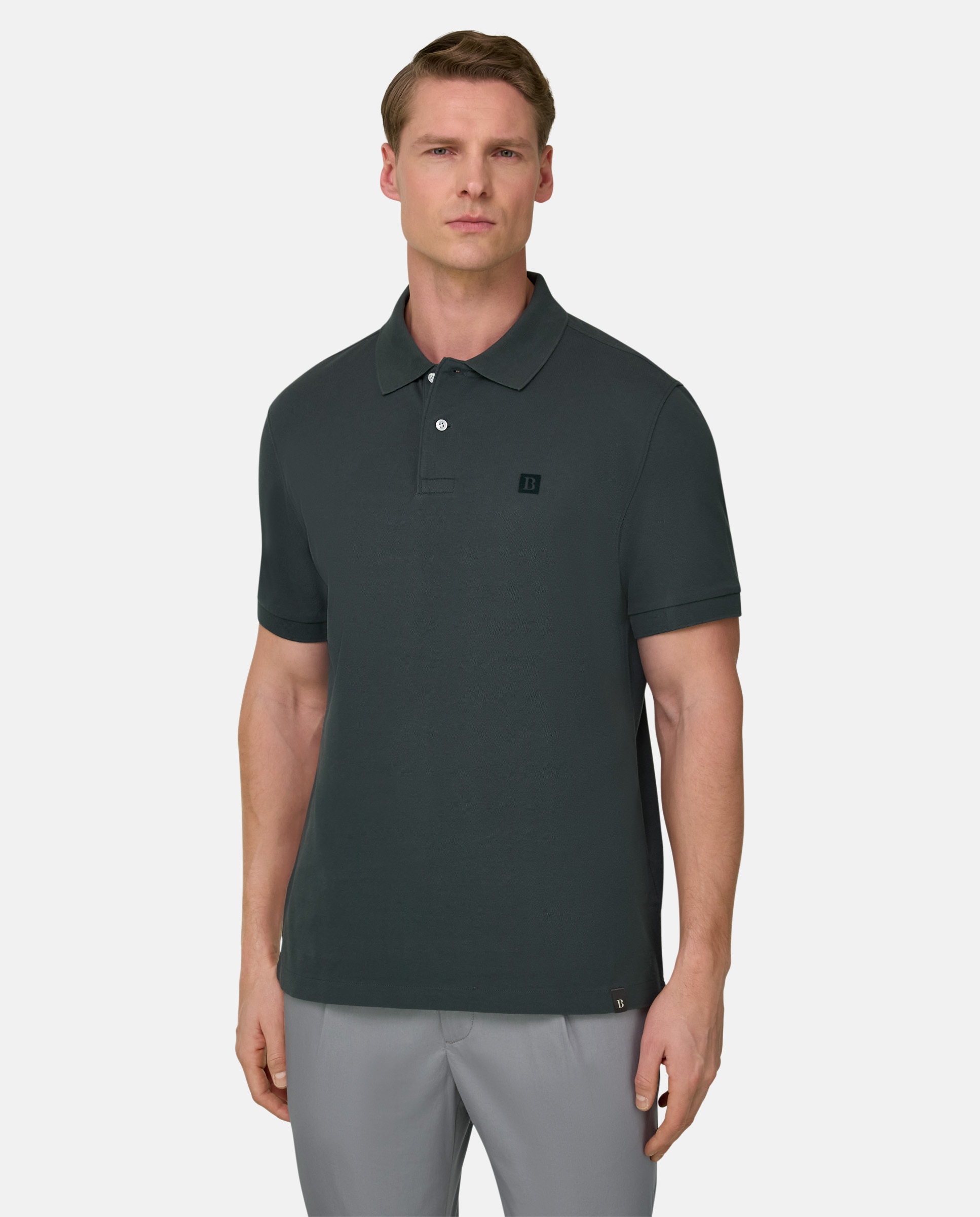 Polo de piqué de algodón regular fit - Boggi Milano - Verde Verde-1