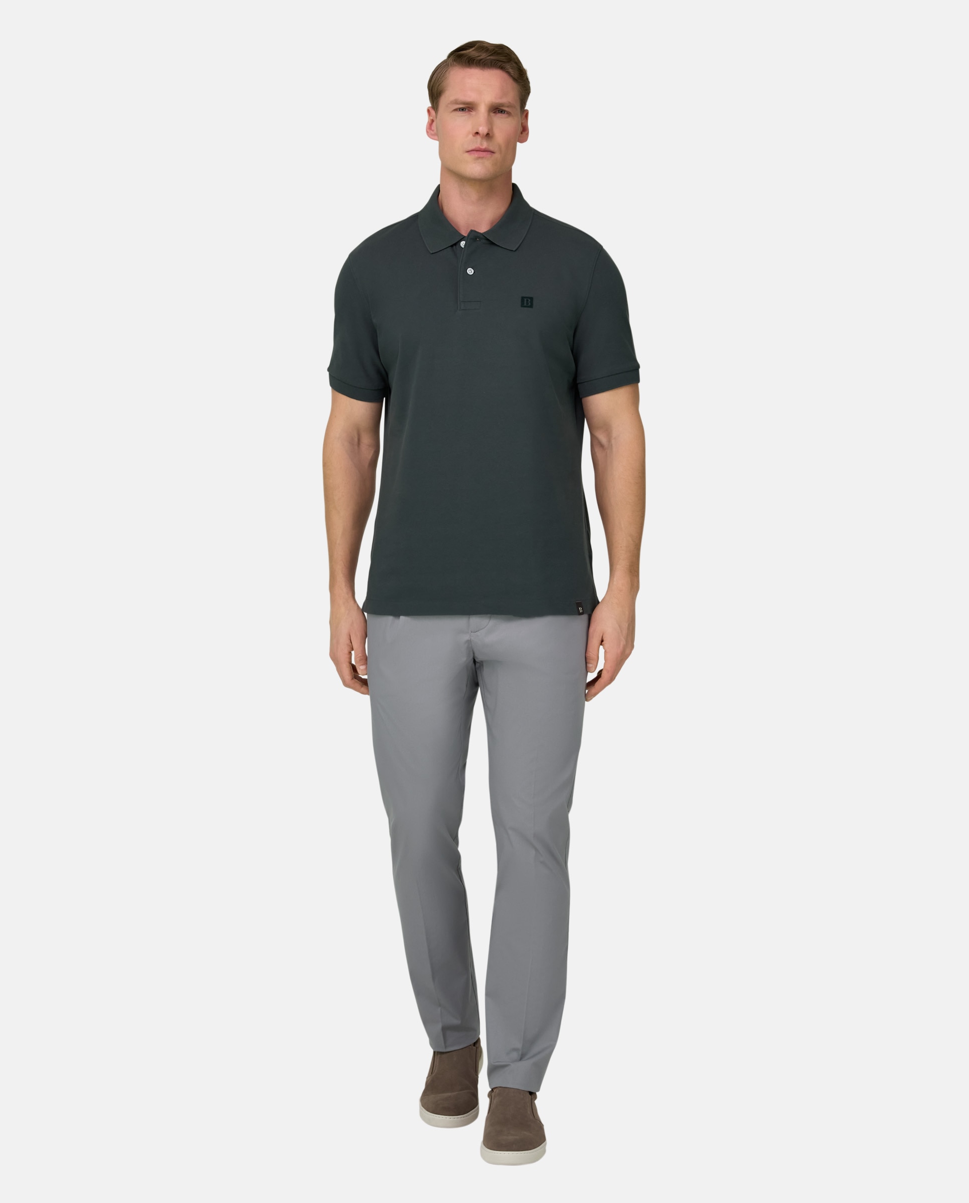 Polo de piqué de algodón regular fit - Boggi Milano - Verde Verde-2