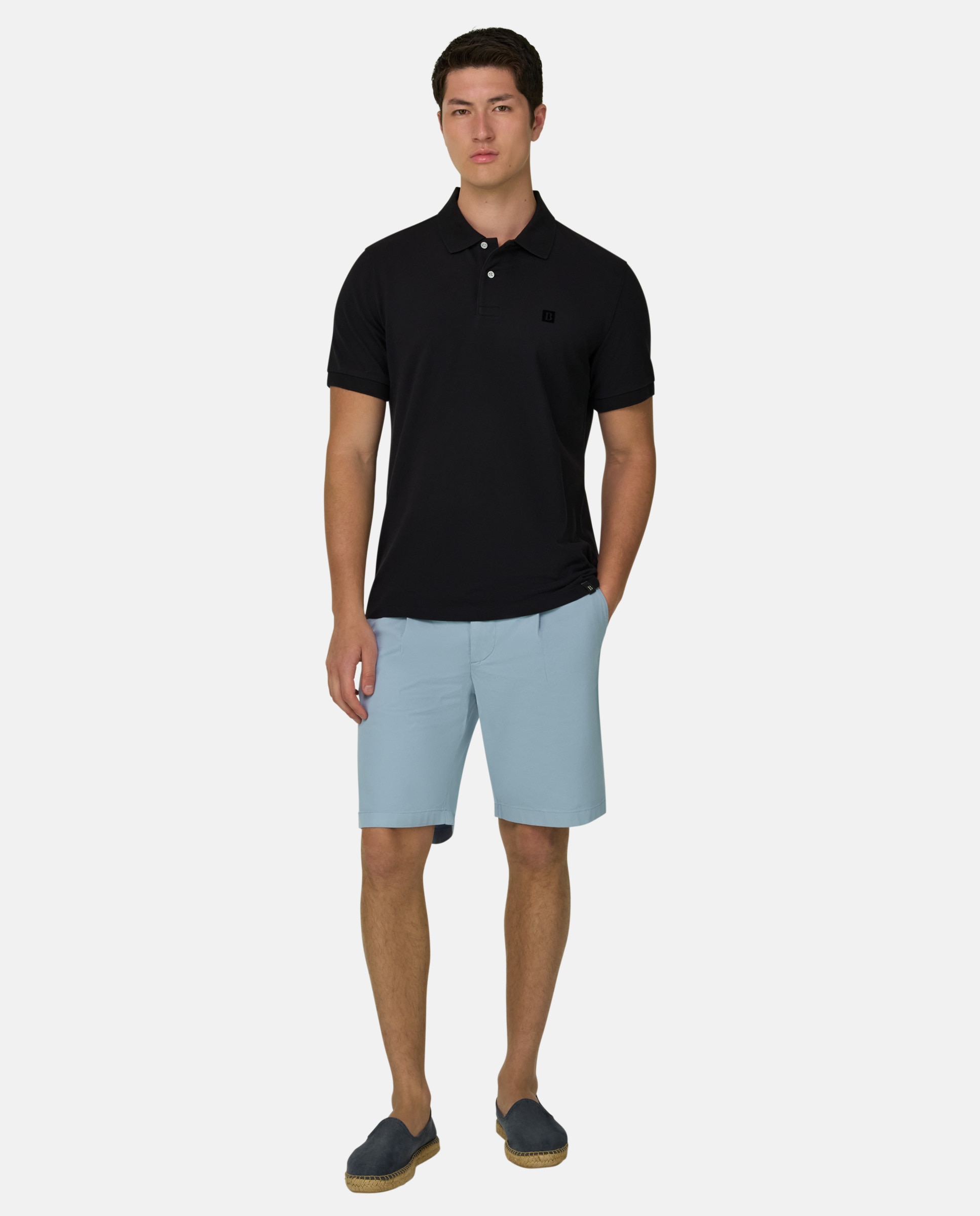 Polo de piqué de algodón regular fit - Boggi Milano - Negro Negro-2