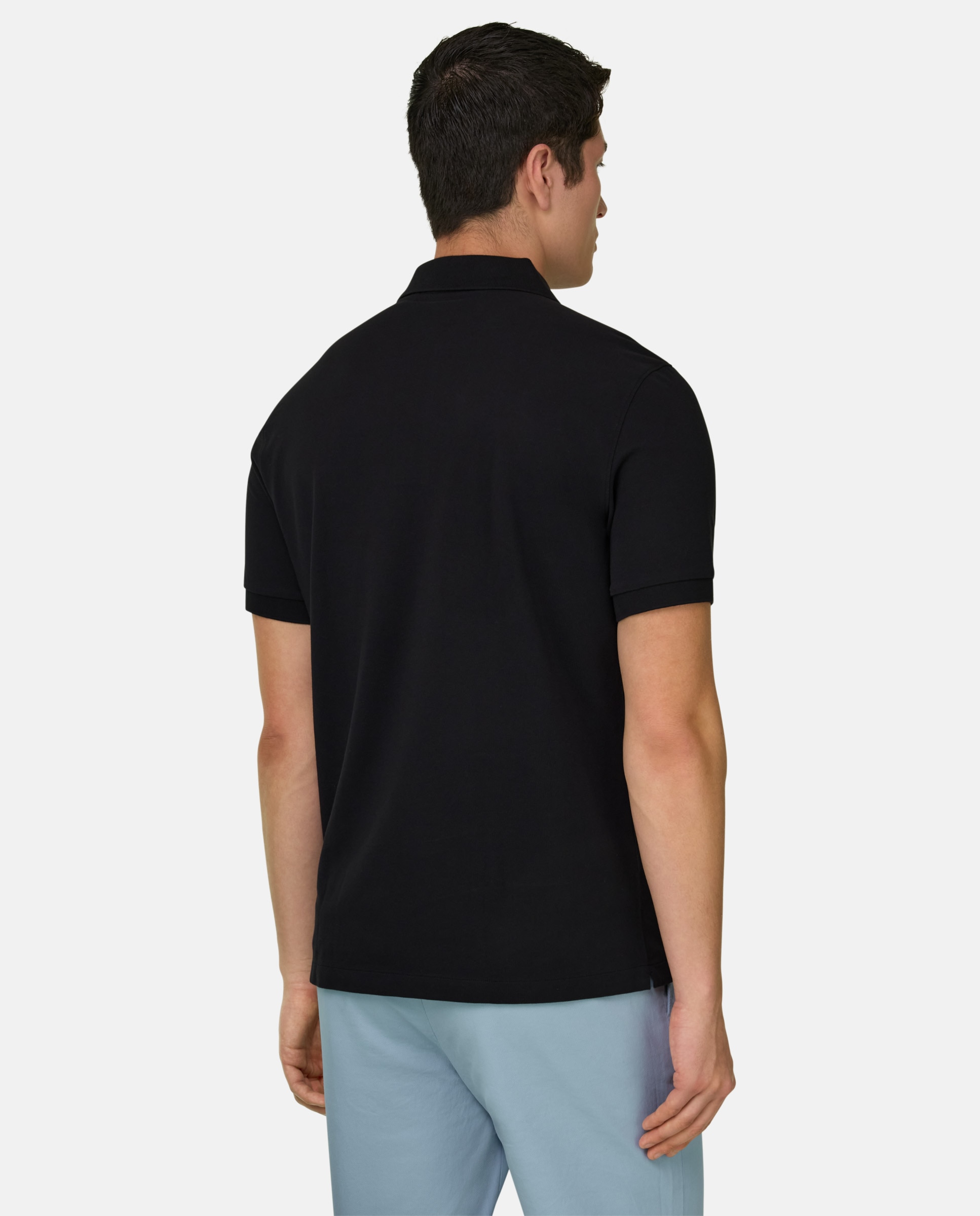 Polo de piqué de algodón regular fit - Boggi Milano - Negro Negro-3