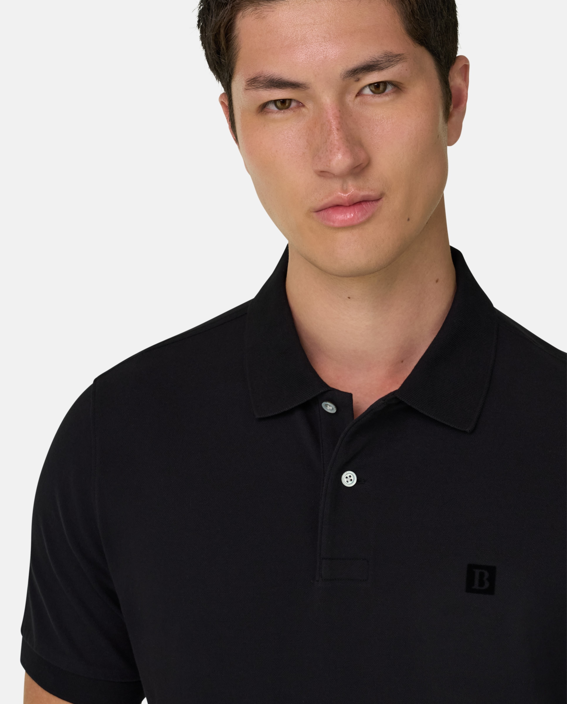 Polo de piqué de algodón regular fit - Boggi Milano - Negro Negro-4