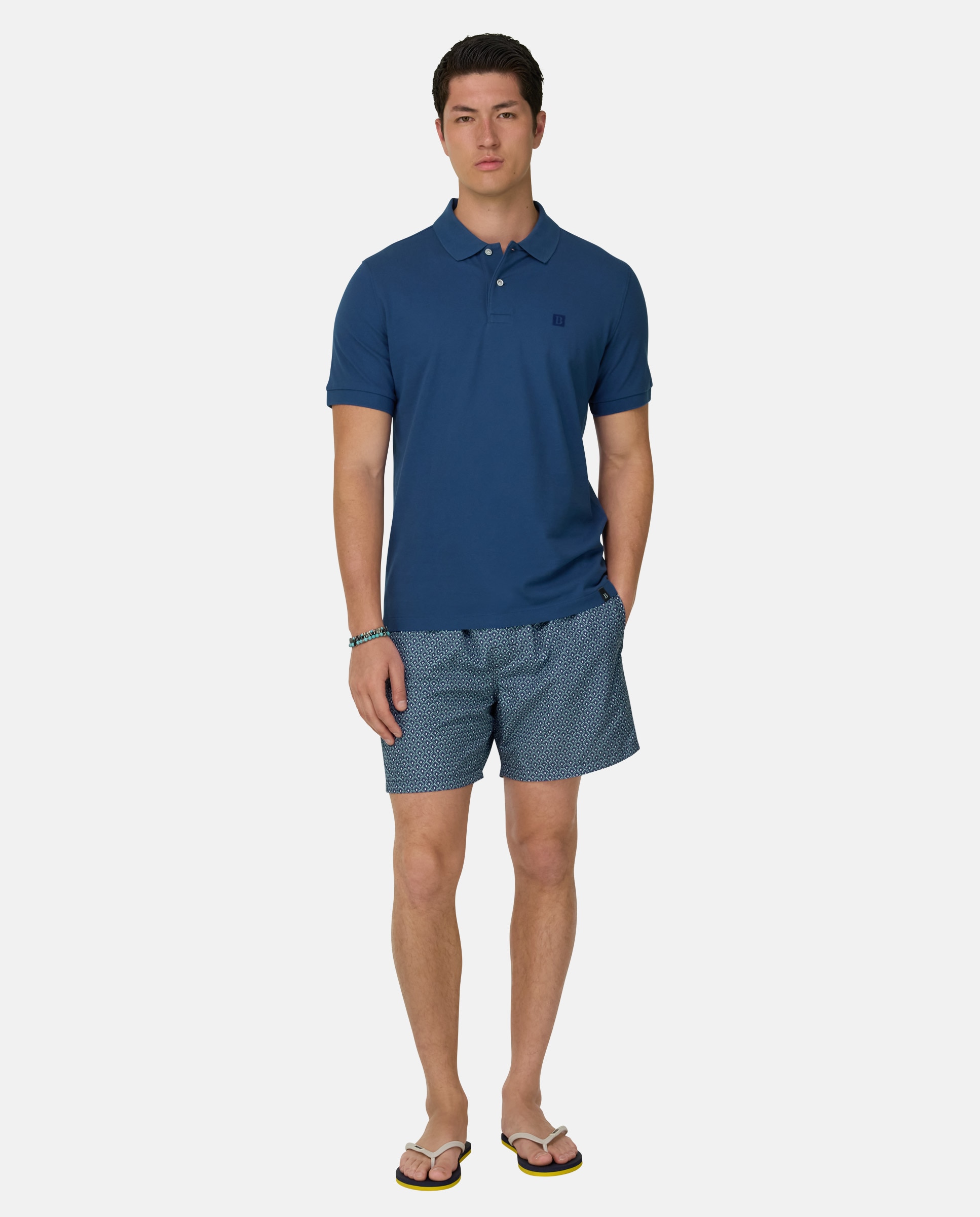 Polo de piqué de algodón regular fit - Boggi Milano - Azul celeste Azul celeste-2