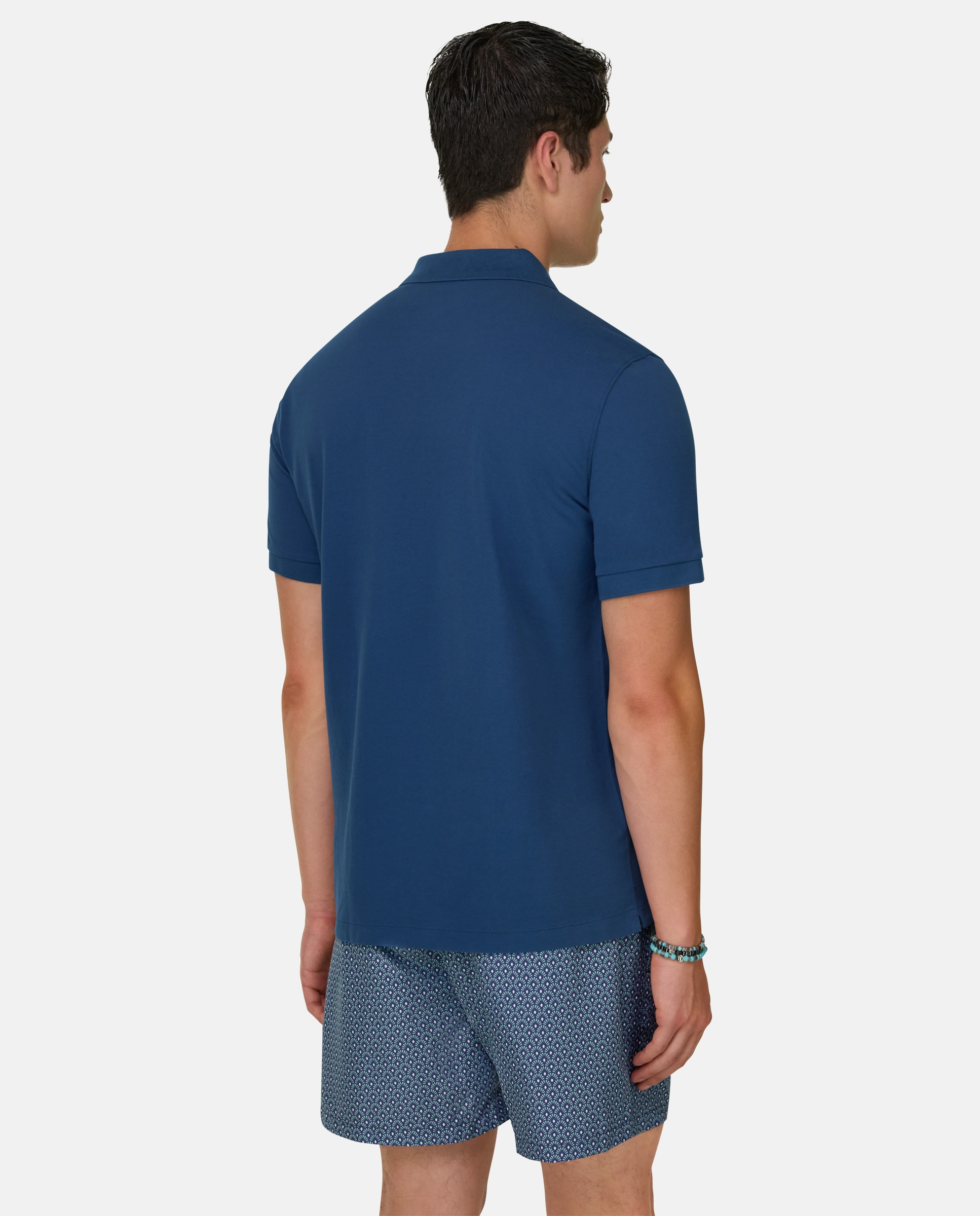 Polo de piqué de algodón regular fit - Boggi Milano - Azul celeste Azul celeste-3