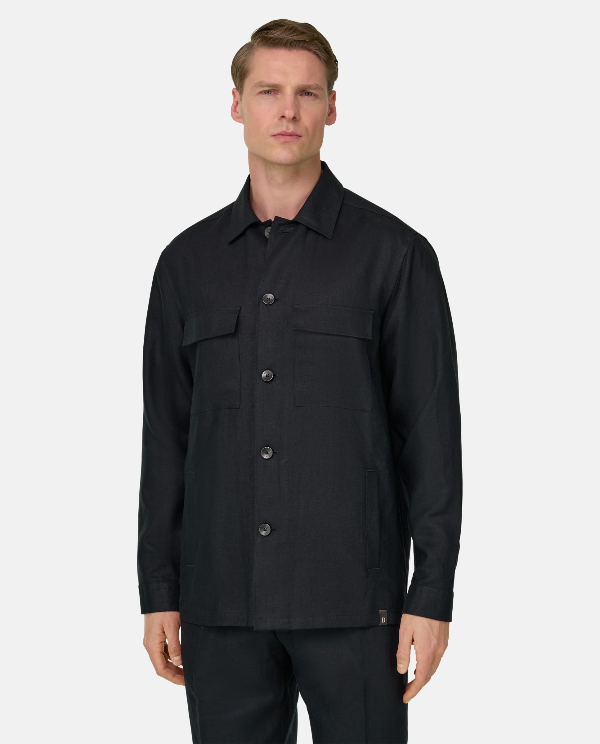 Imagen 1 de Americana camisera link de puro lino Negro