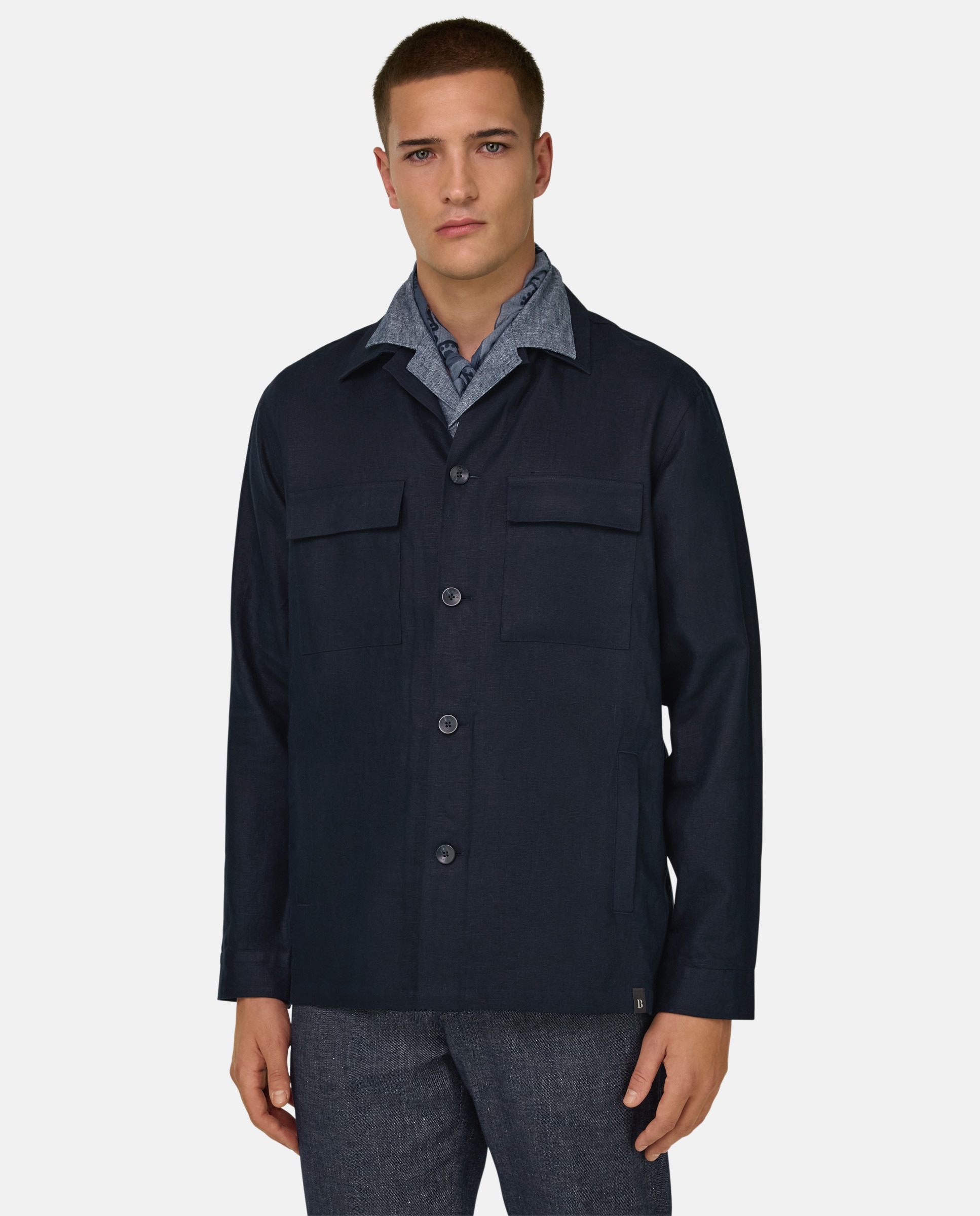 Imagen 1 de Americana camisera link de puro lino - Boggi Milano - Azul marino Azul marino