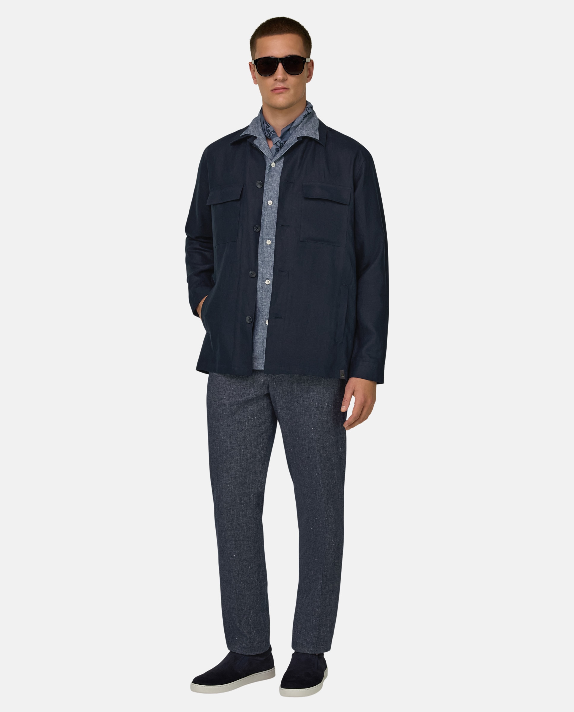 Imagen 2 de Americana camisera link de puro lino - Boggi Milano - Azul marino Azul marino