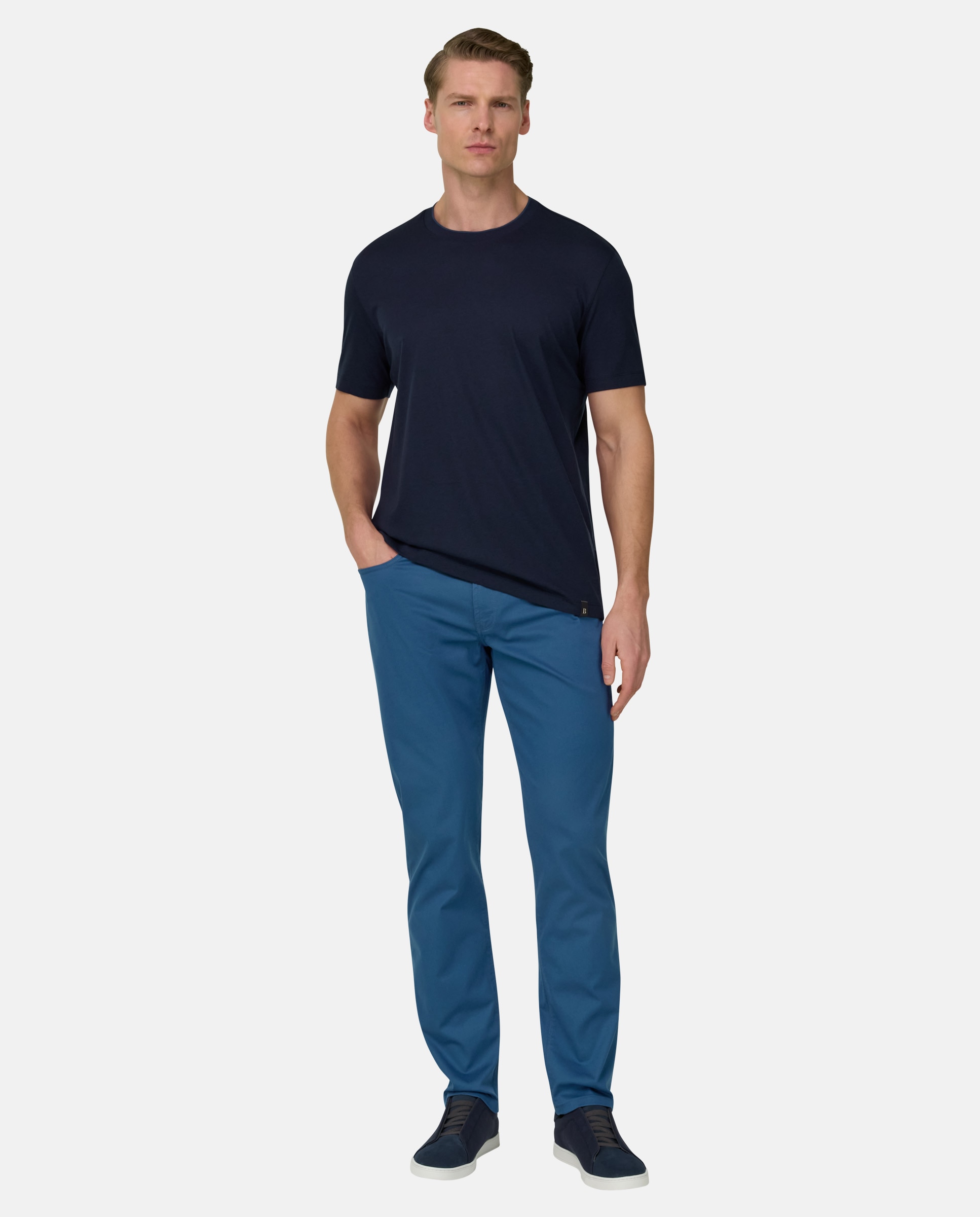Vaquero de algodón tencel - Boggi Milano - Azul celeste Azul celeste-1