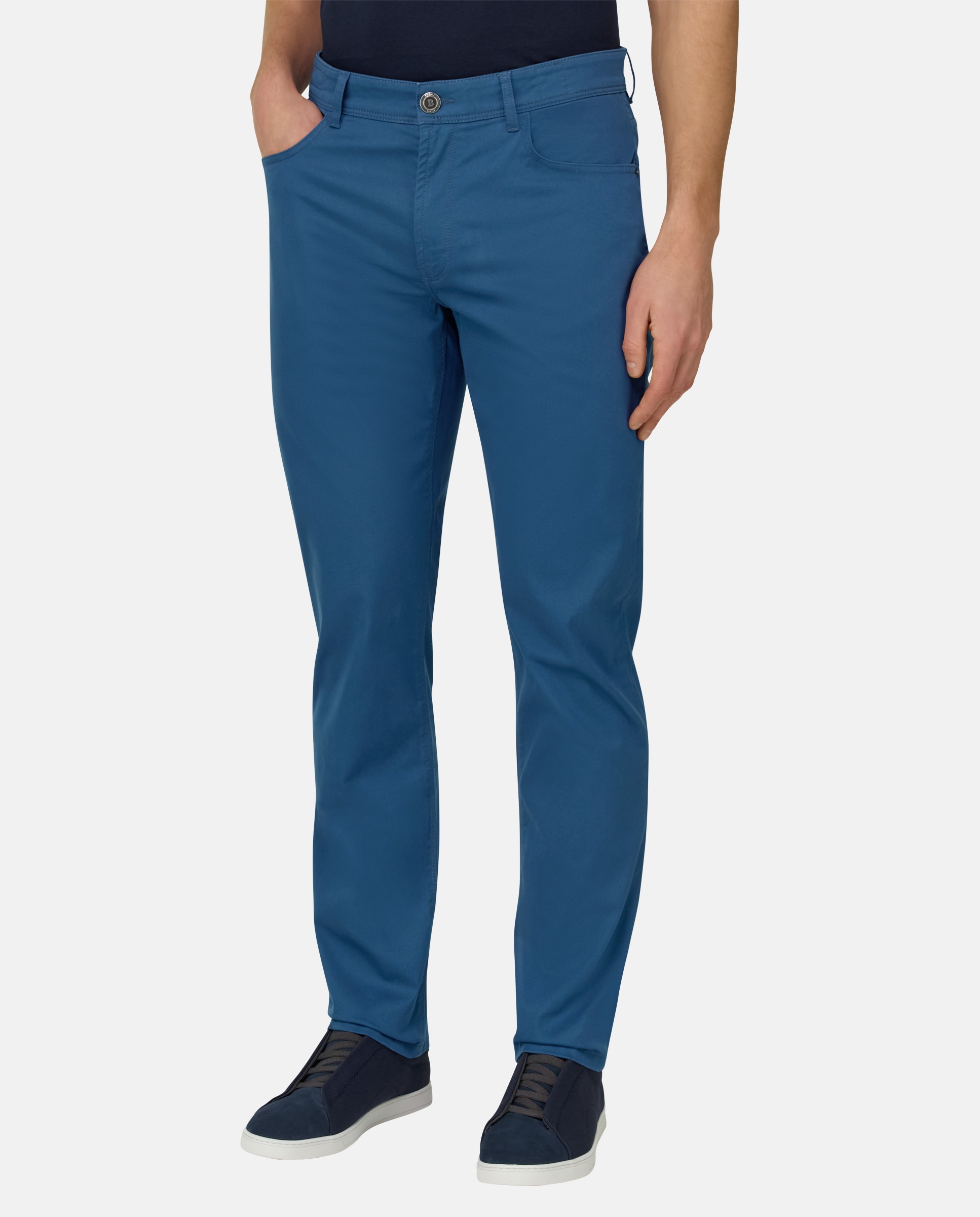 Vaquero de algodón tencel - Boggi Milano - Azul celeste Azul celeste-2