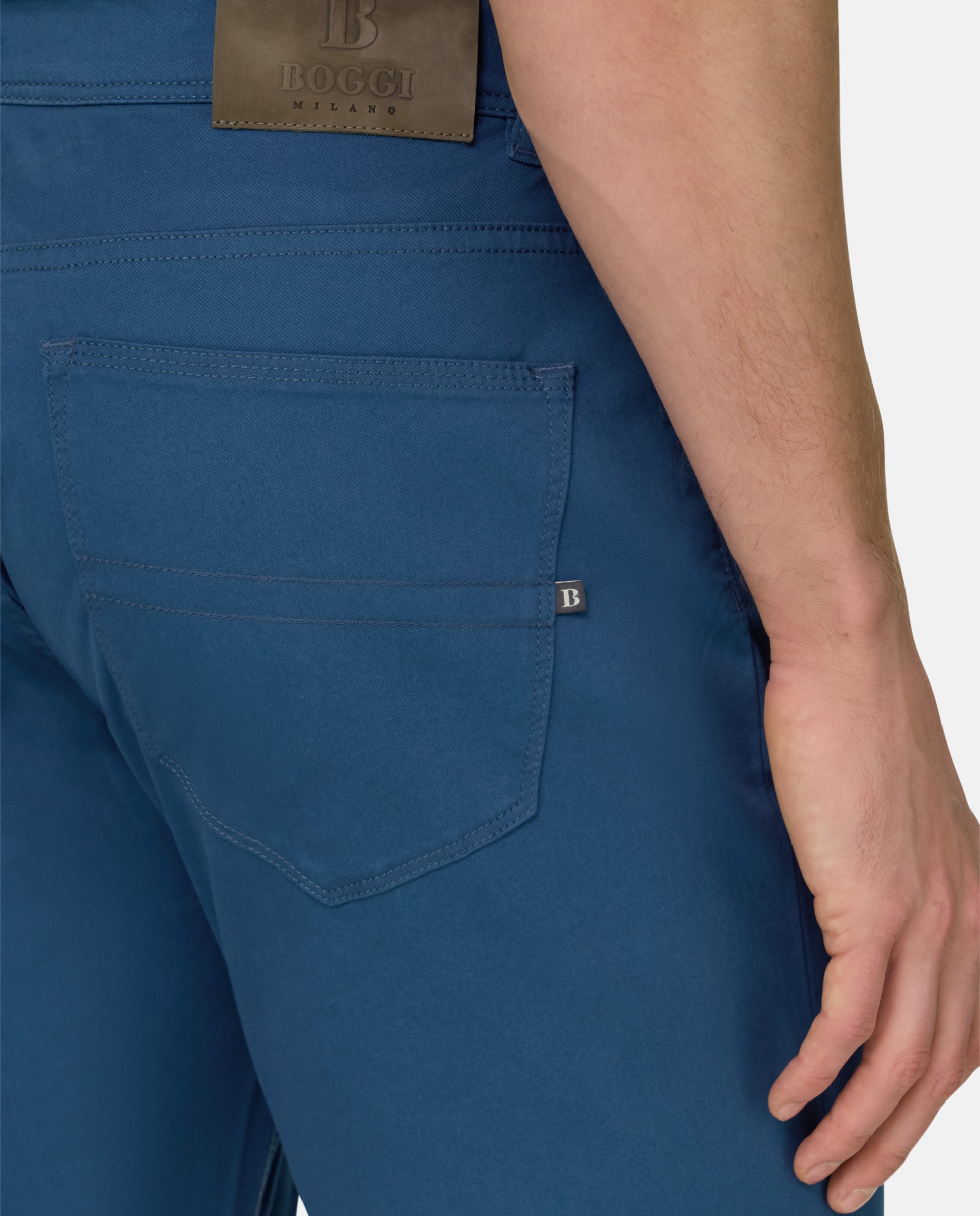 Vaquero de algodón tencel - Boggi Milano - Azul celeste Azul celeste-4