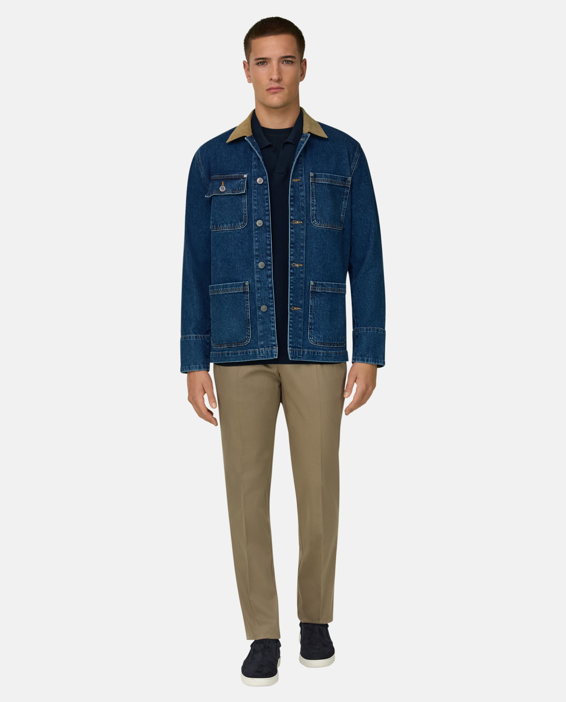 Imagen 2 de Americana camisera de denim de algodón - Boggi Milano - Indigo Indigo
