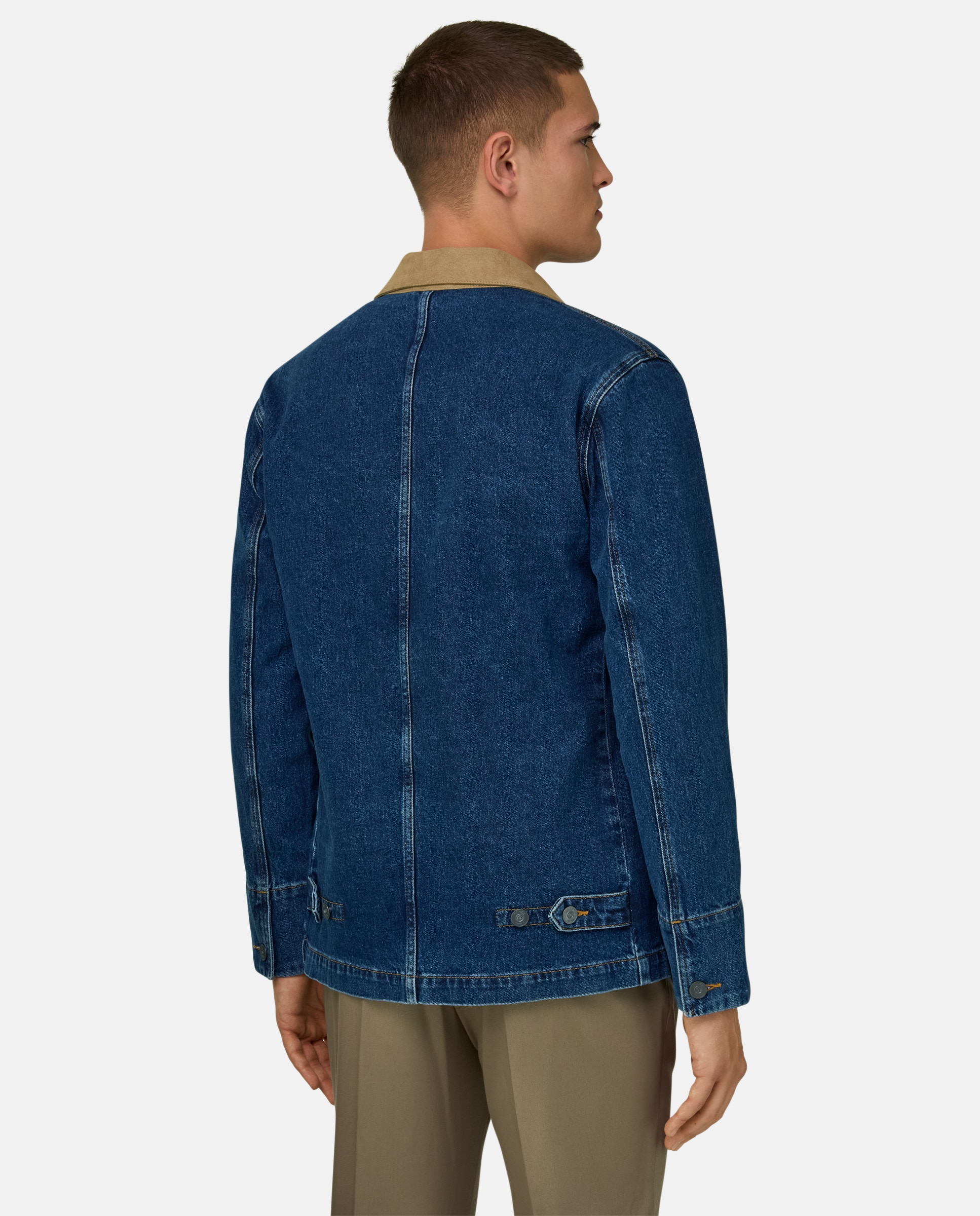 Imagen 3 de Americana camisera de denim de algodón - Boggi Milano - Indigo Indigo