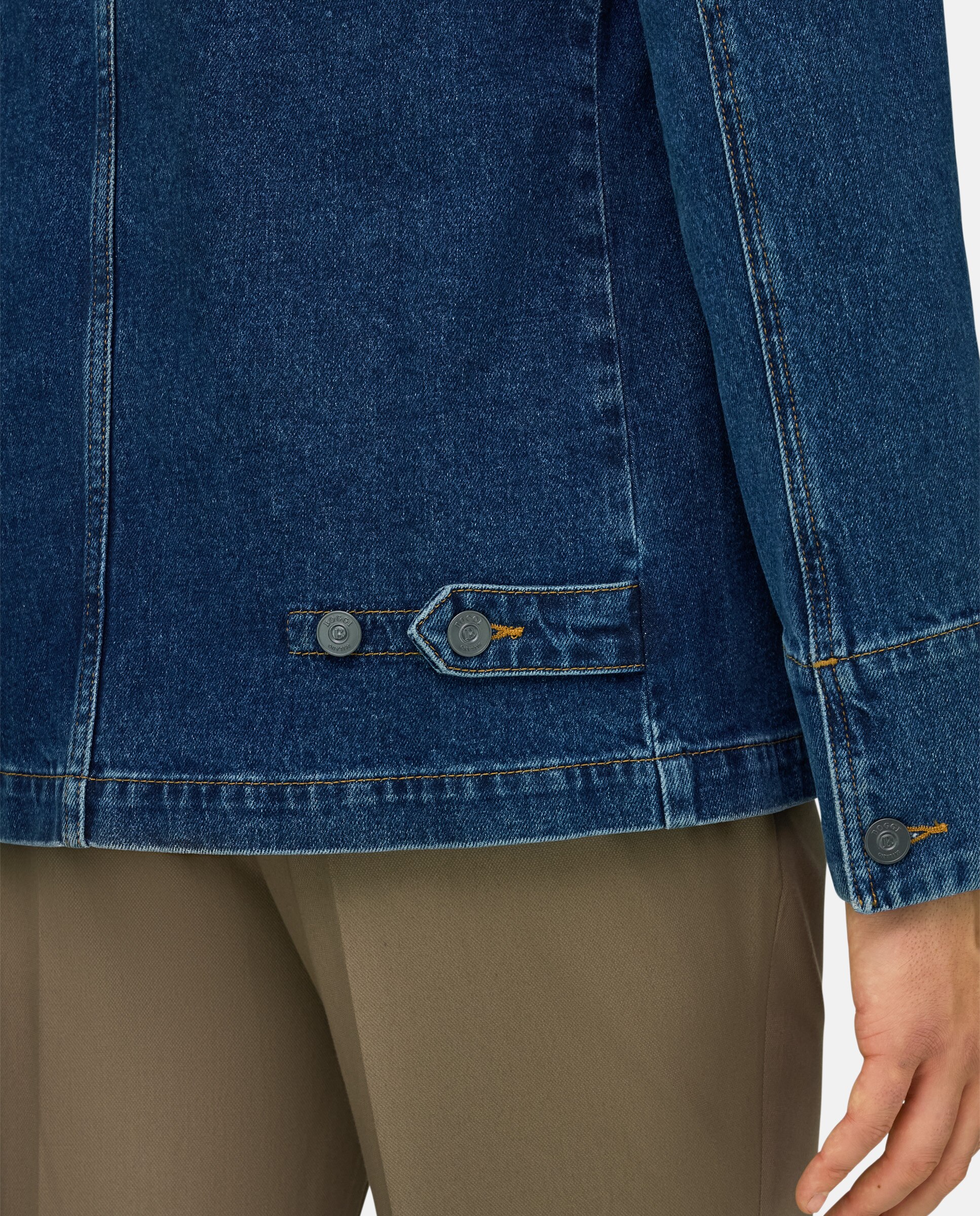 Imagen 4 de Americana camisera de denim de algodón - Boggi Milano - Indigo Indigo