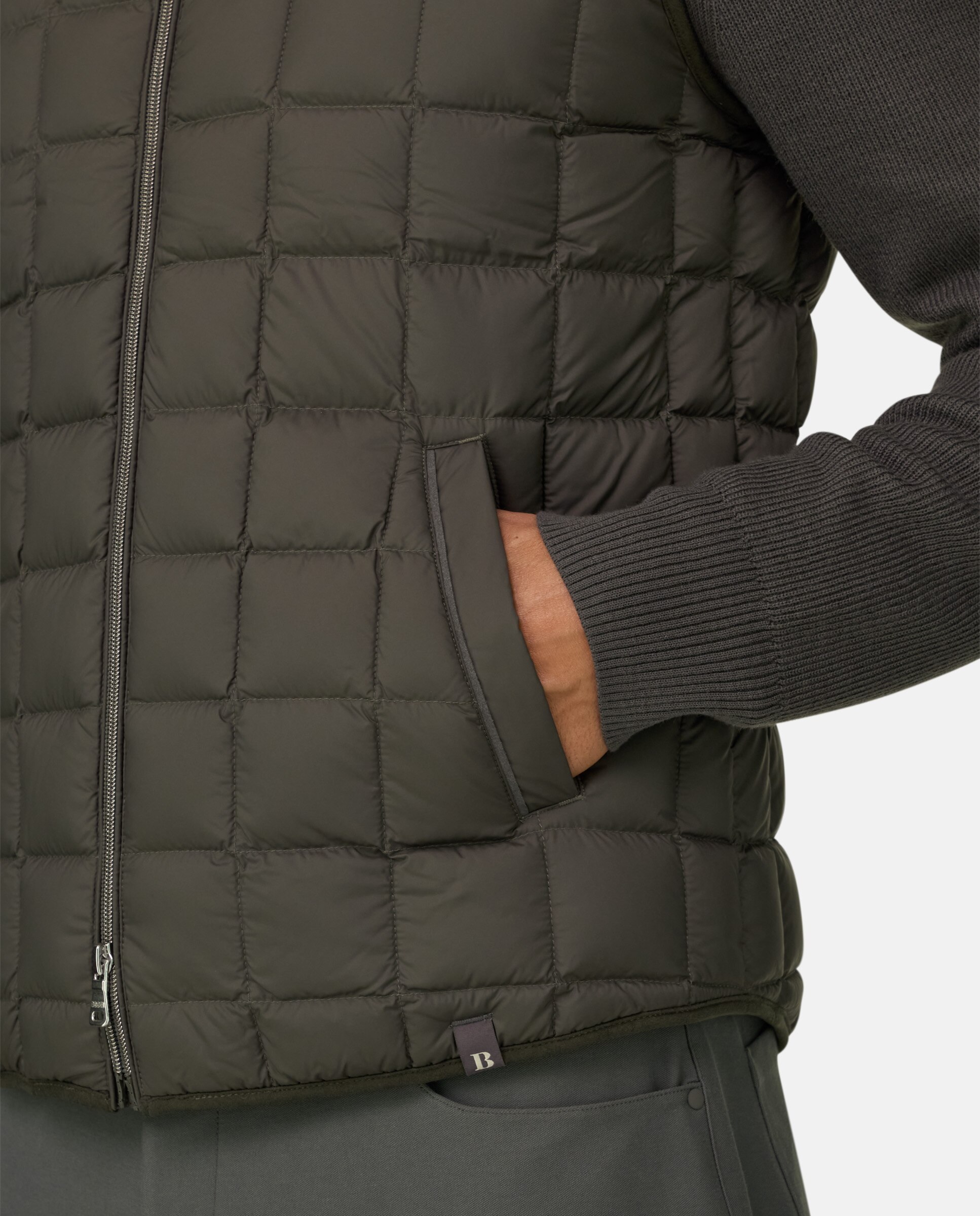 Chaleco en pluma de oca - Boggi Milano - Verde militar Verde militar-5