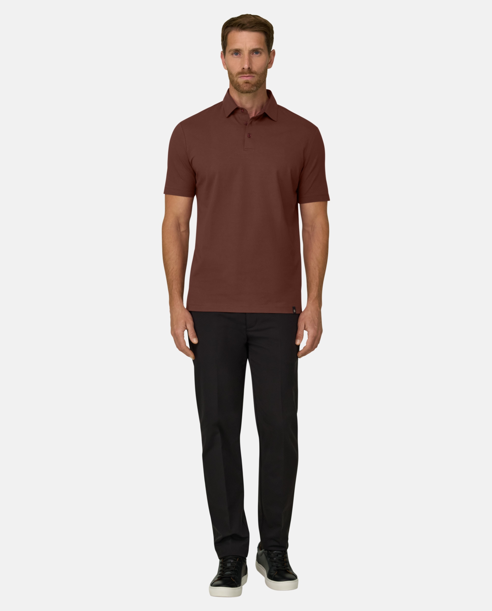 Polo en jersey de algod�n supima el�stico - Boggi Milano - Naranja fuerte Naranja fuerte-2