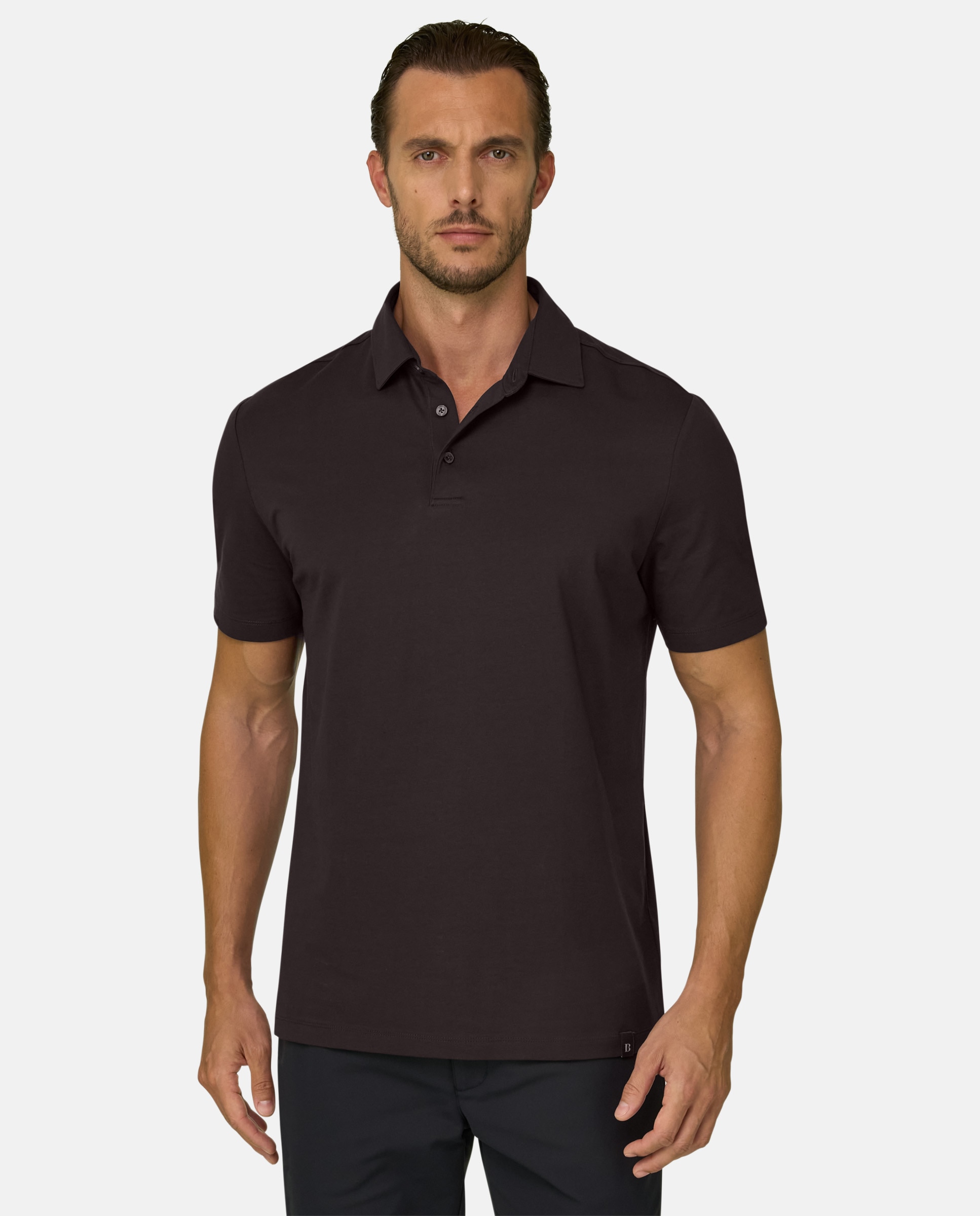 Polo en jersey de algod�n supima el�stico - Boggi Milano - Marrón oscuro Marrón oscuro-1