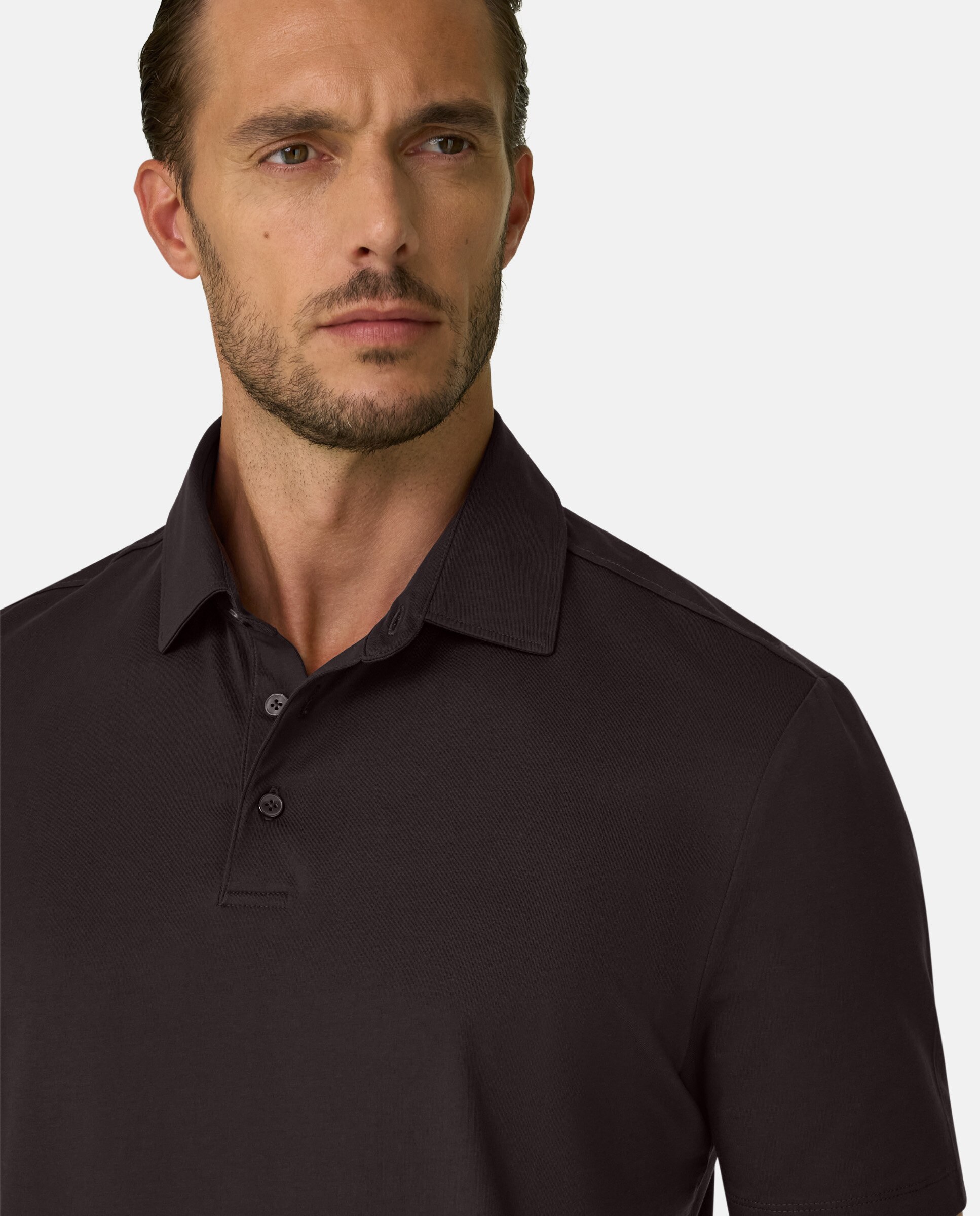 Polo en jersey de algod�n supima el�stico - Boggi Milano - Marrón oscuro Marrón oscuro-4