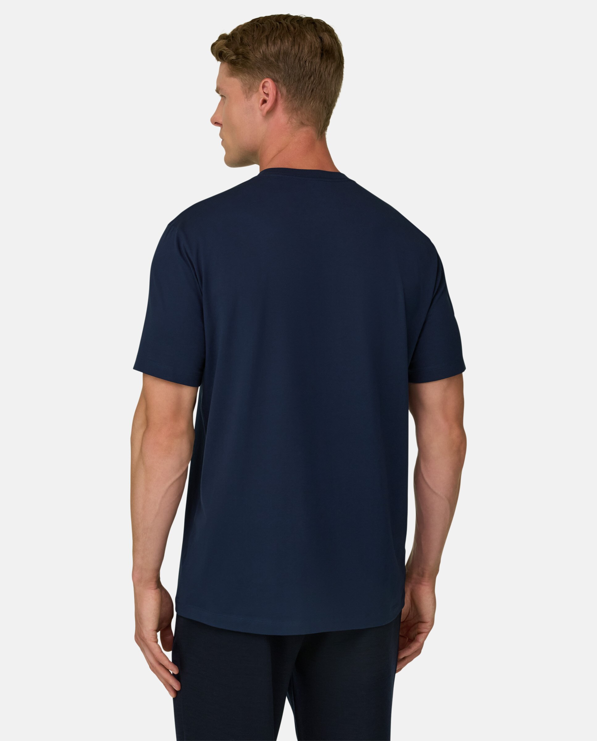 Camiseta en jersey de algod�n supima el�stico - Boggi Milano - Azul marino Azul marino-3