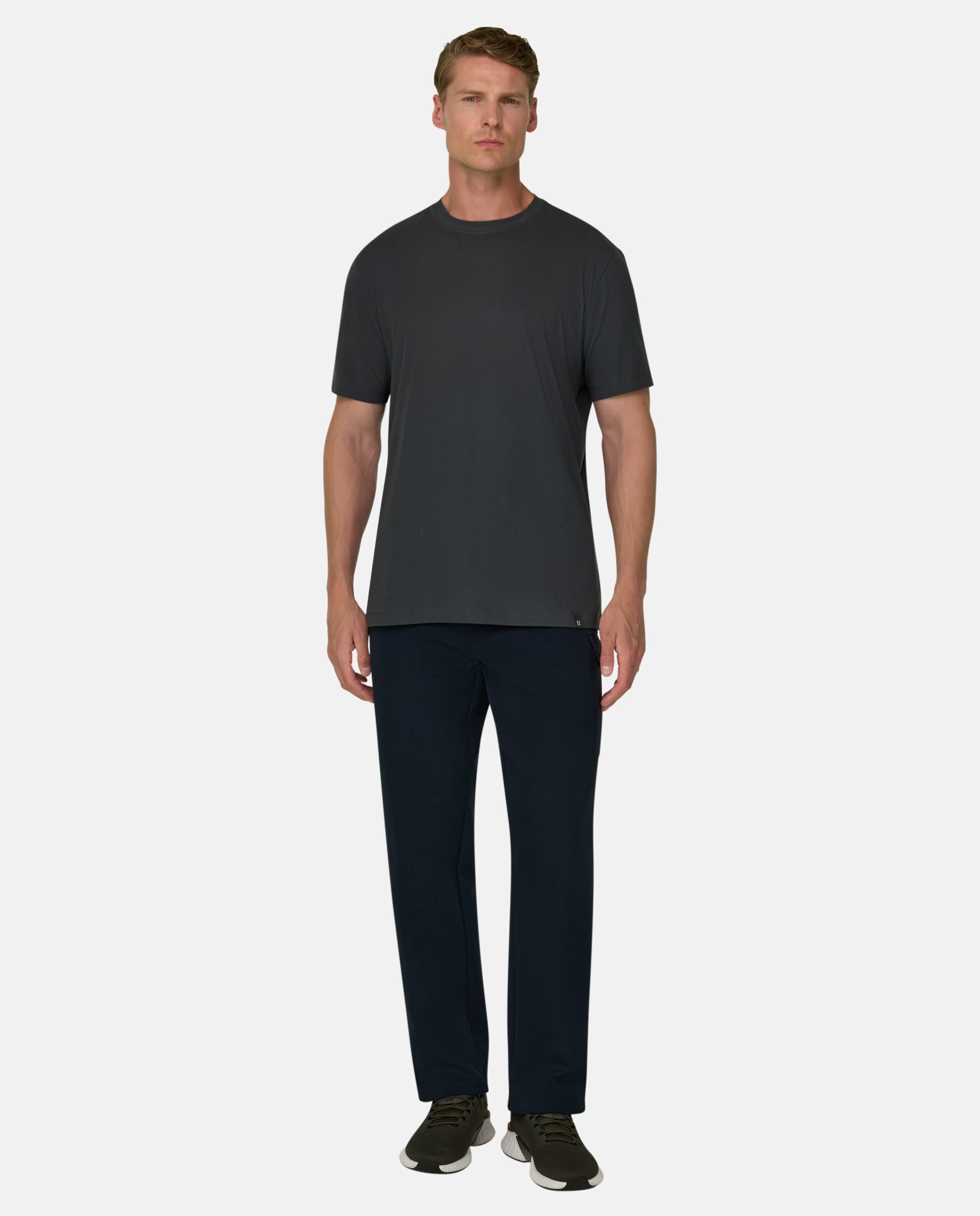 Camiseta en jersey de algod�n supima el�stico - Boggi Milano - Verde oscuro Verde oscuro-2