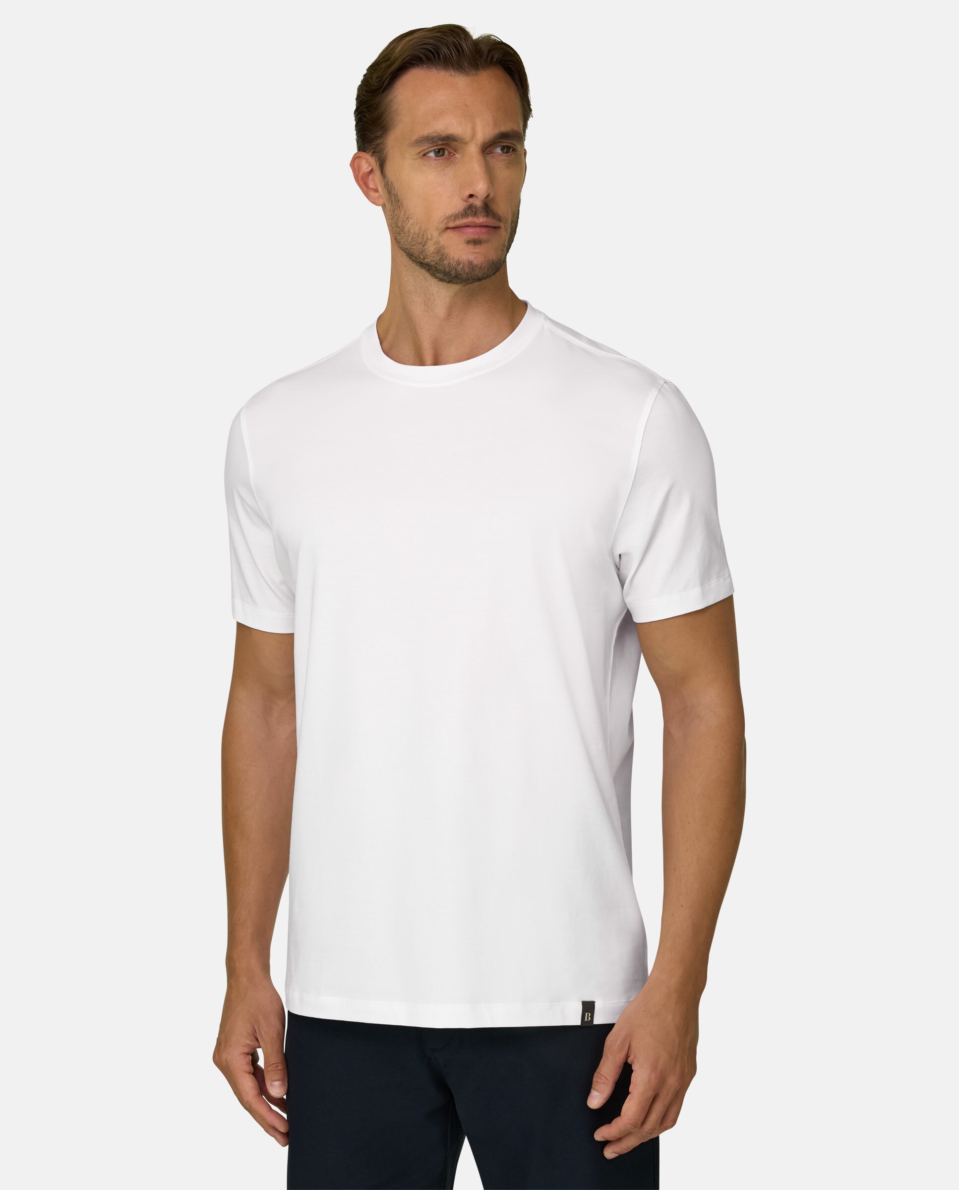 Camiseta en jersey de algod�n supima el�stico - Boggi Milano - Blanco Blanco-1