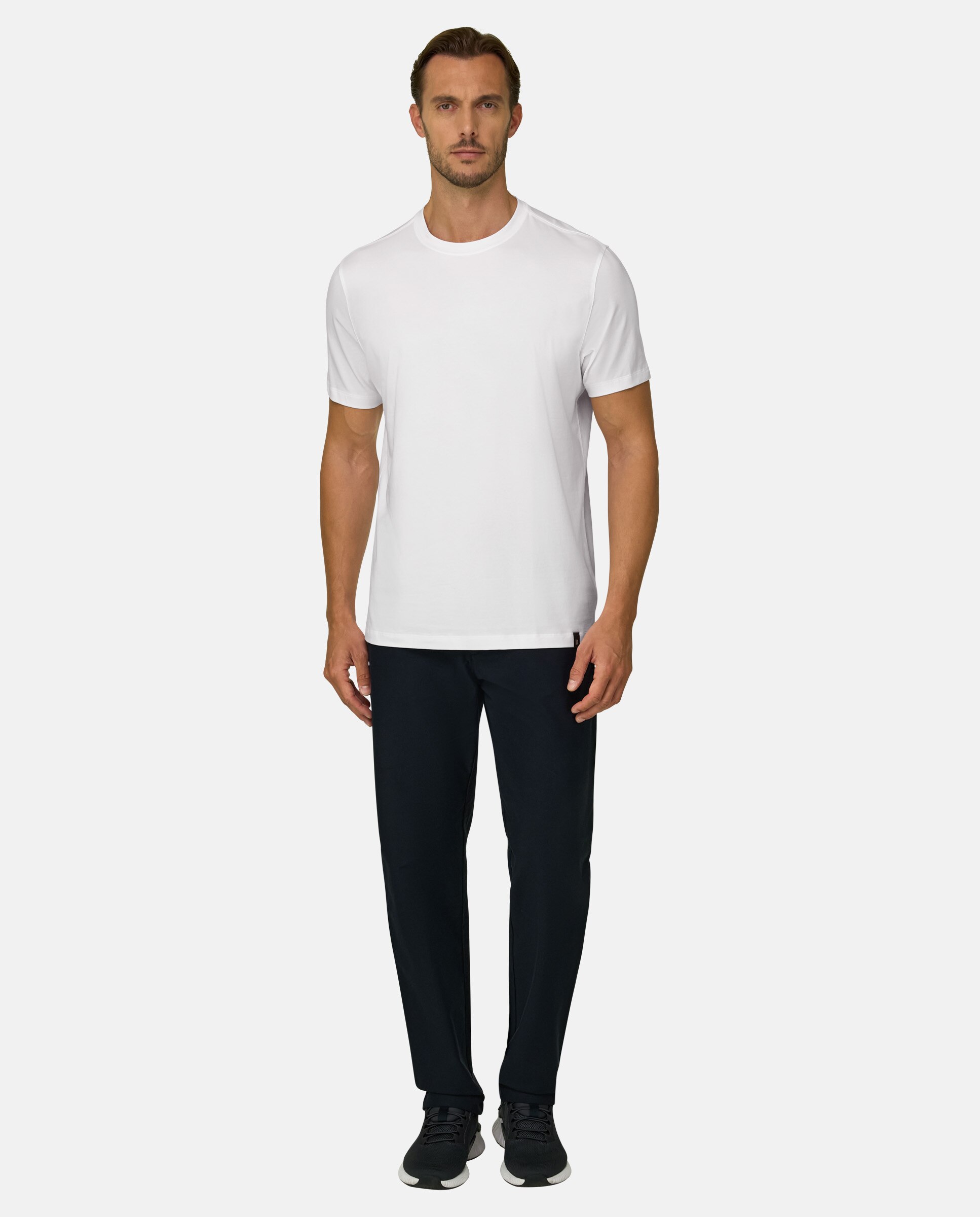 Camiseta en jersey de algod�n supima el�stico - Boggi Milano - Blanco Blanco-2