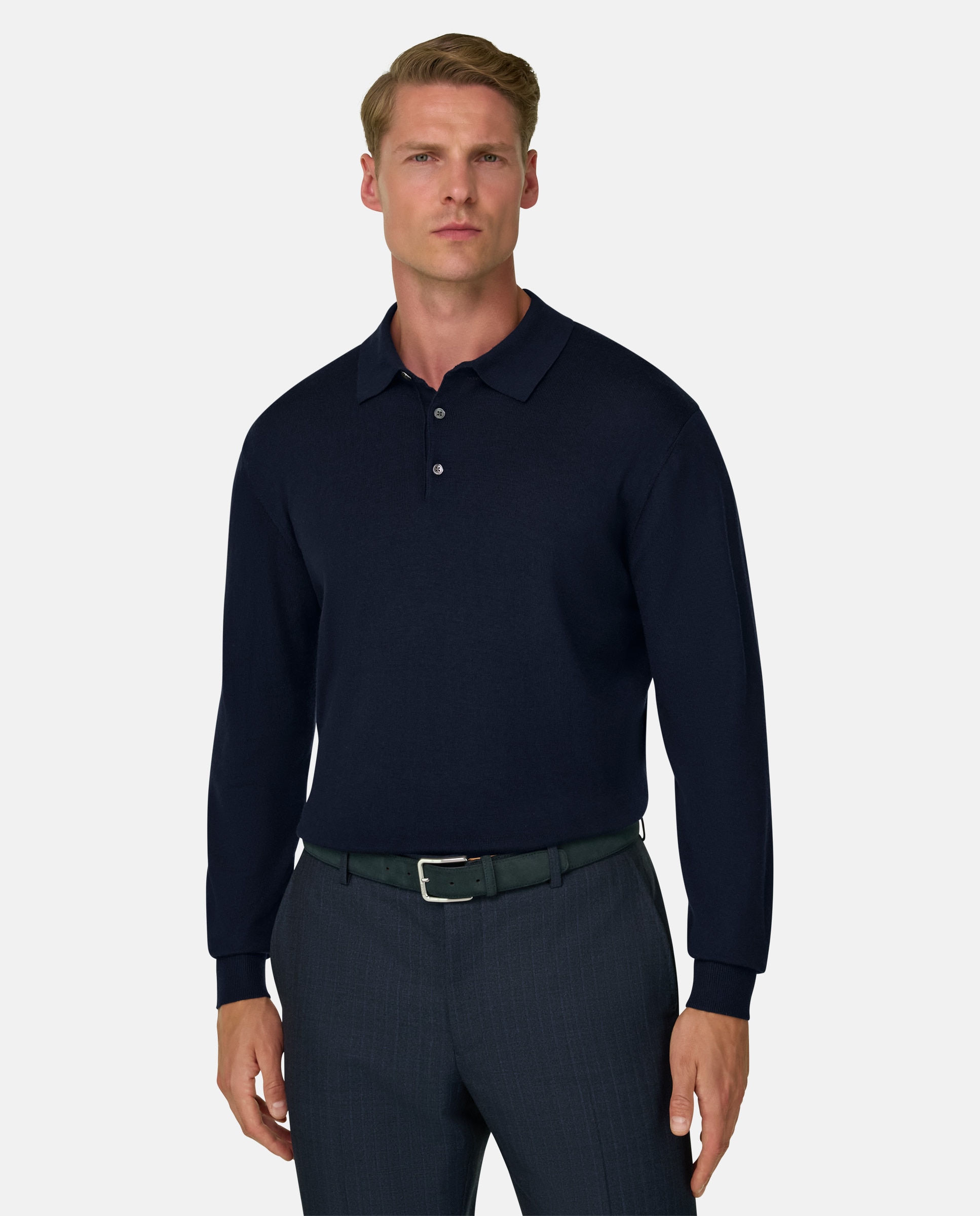 Imagen 0 de Polo de punto en merino Azul marino