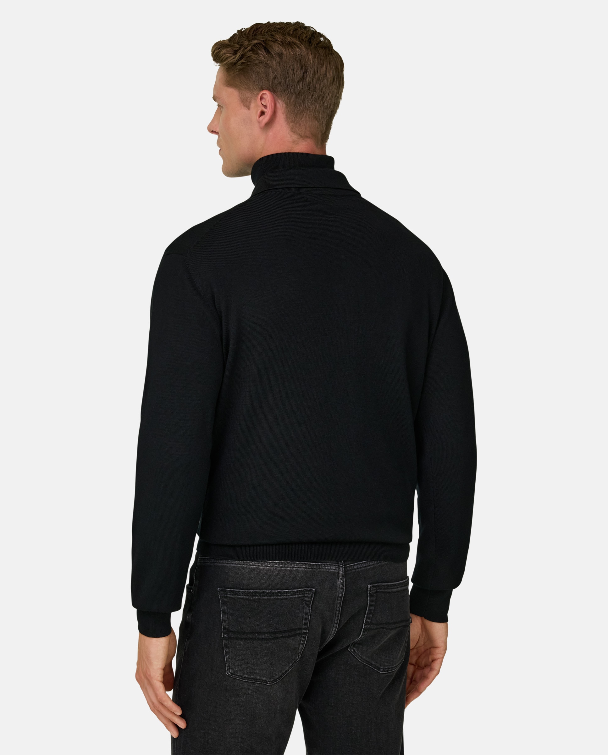 Polo de punto en merino - Boggi Milano - Negro Negro-3