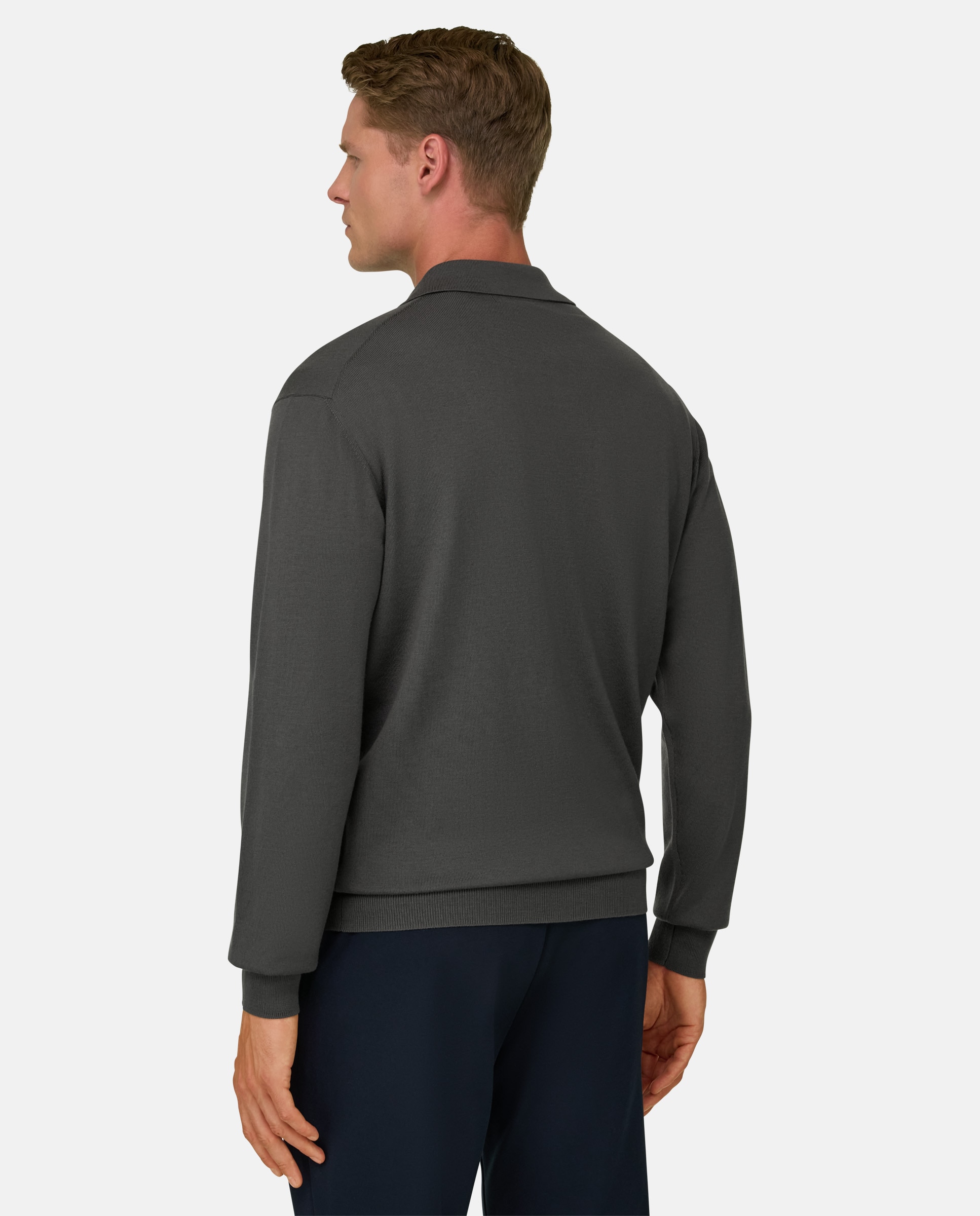 Polo de punto en merino - Boggi Milano - Verde militar Verde militar-3