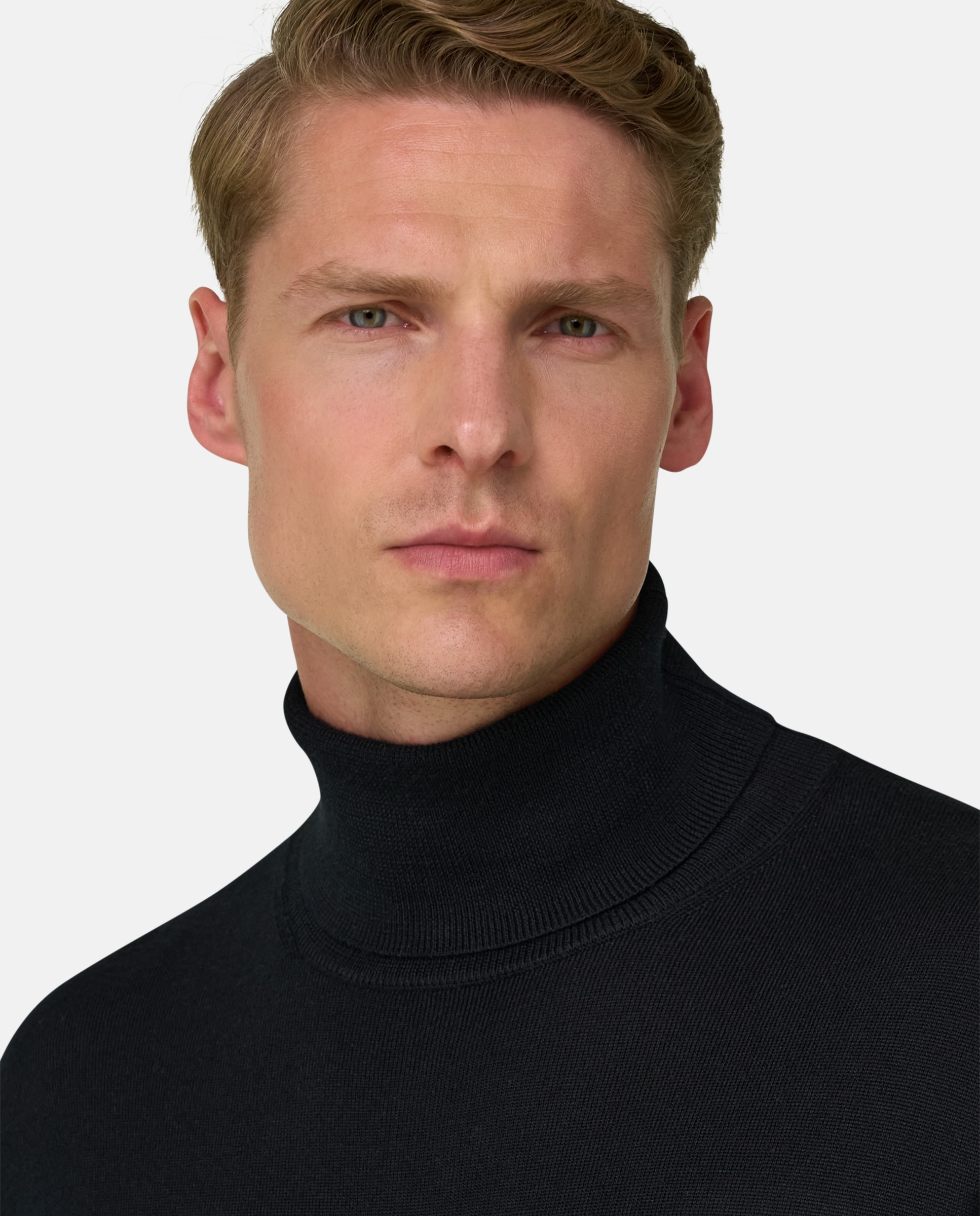 Jersey con cuello alto de lana merino extrafina - Boggi Milano - Negro Negro-4
