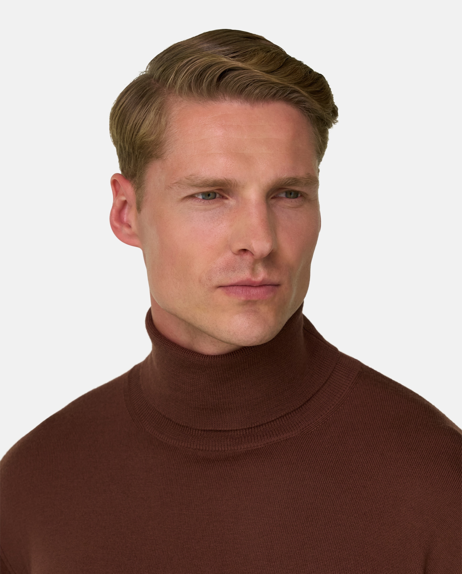 Jersey con cuello alto de lana merino extrafina - Boggi Milano - Naranja fuerte Naranja fuerte-4
