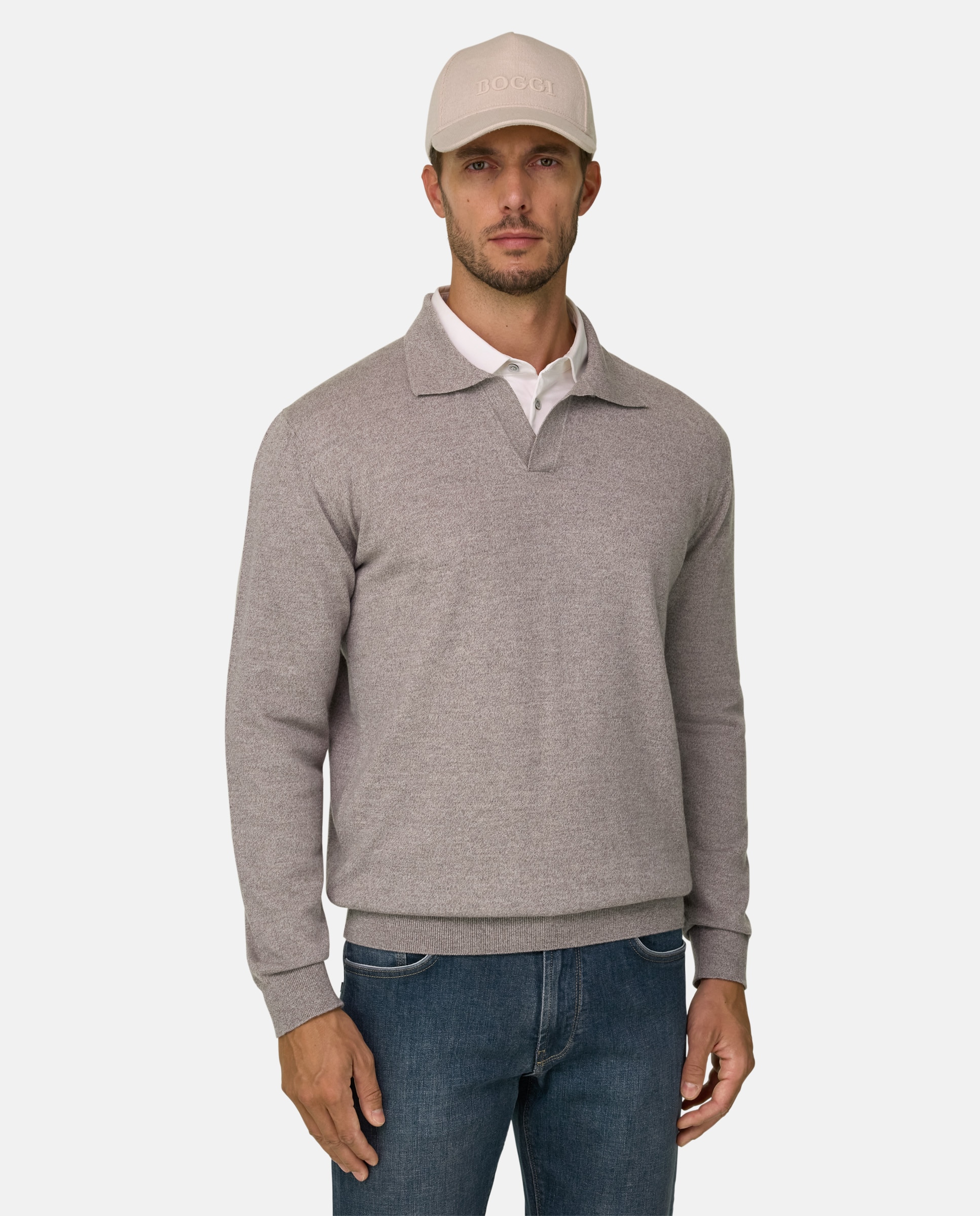 Imagen 0 de Polo de punto en lana merino cashwool® mouliné Arena