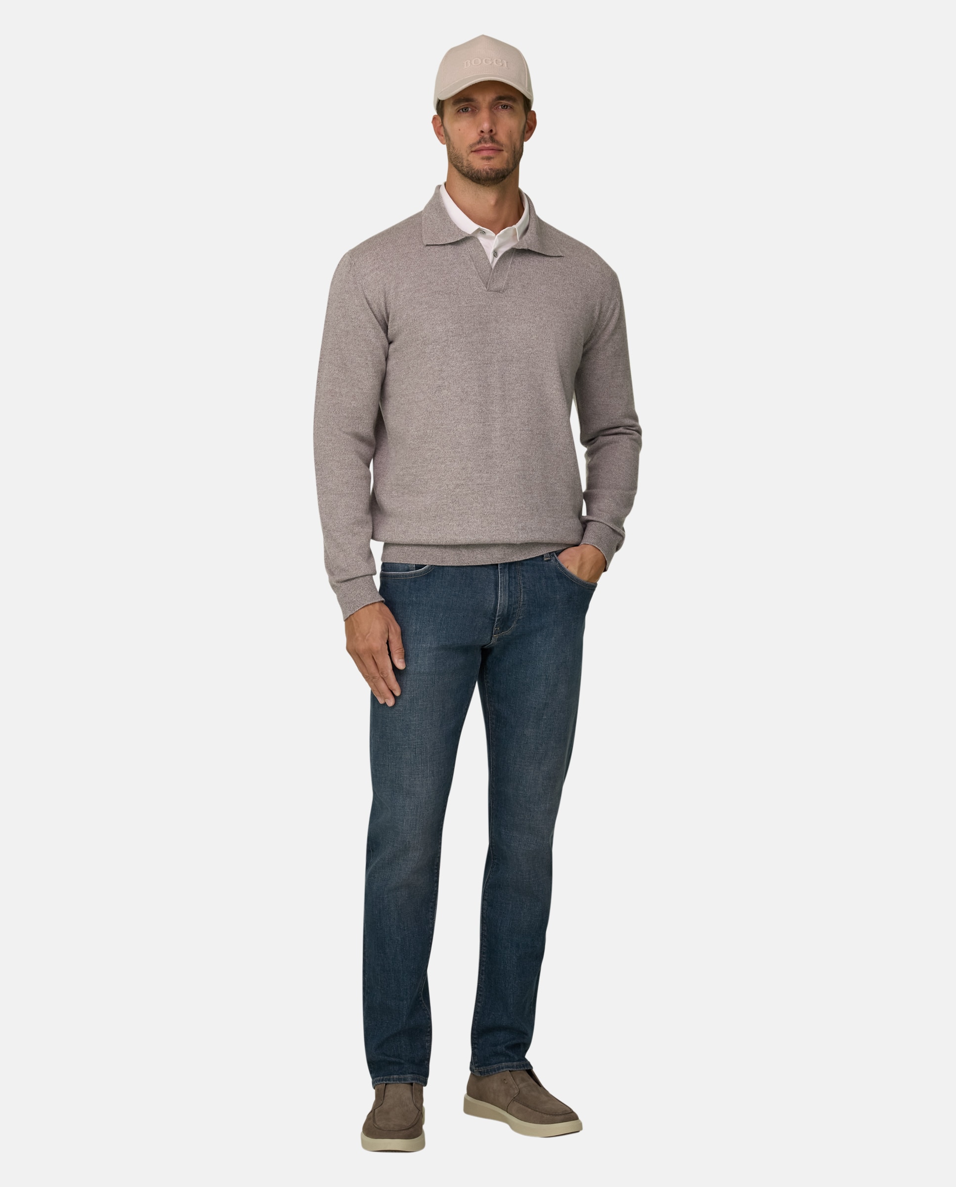 Polo de punto en lana merino cashwool® mouliné - Boggi Milano - Arena Arena-2