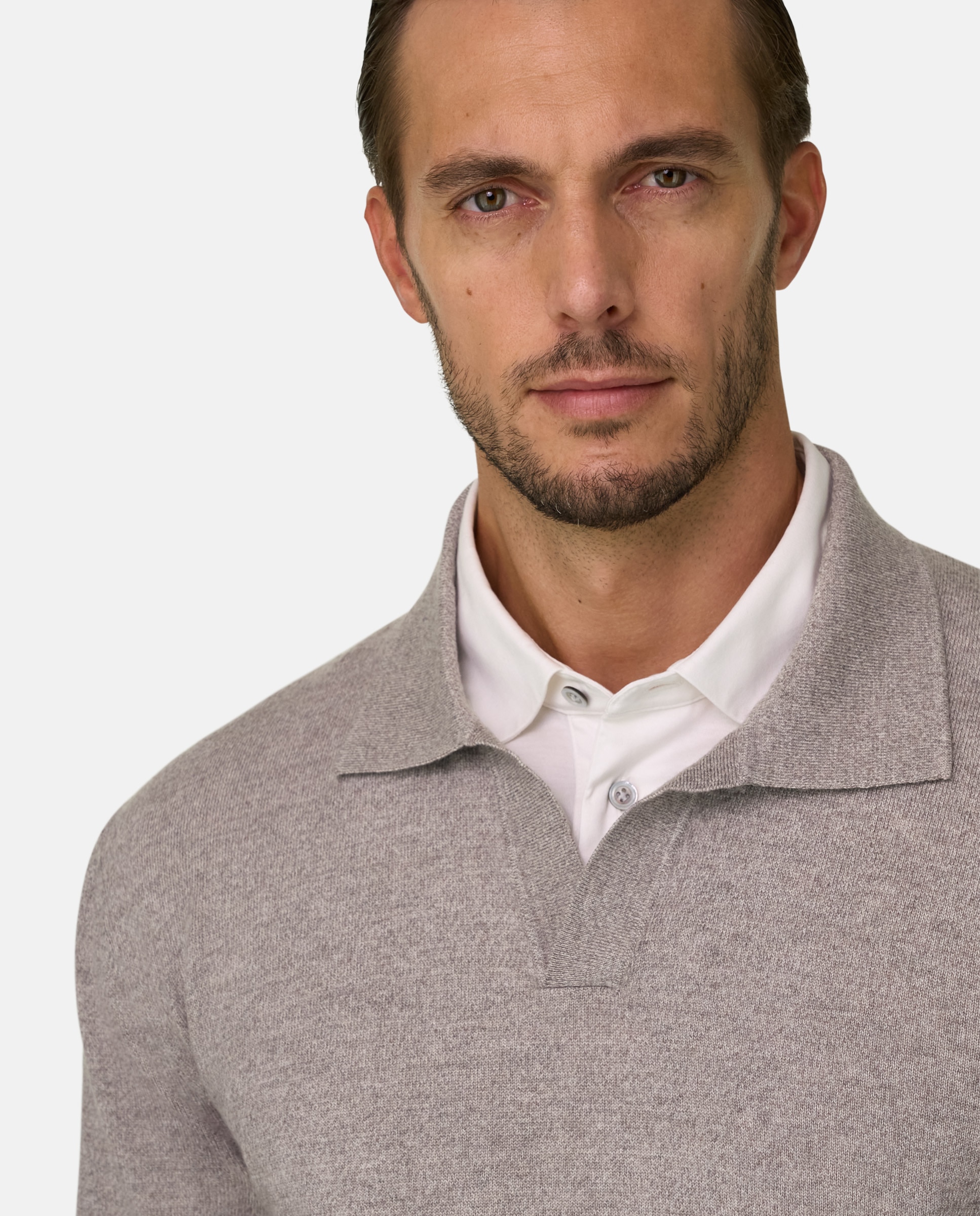 Polo de punto en lana merino cashwool® mouliné - Boggi Milano - Arena Arena-4