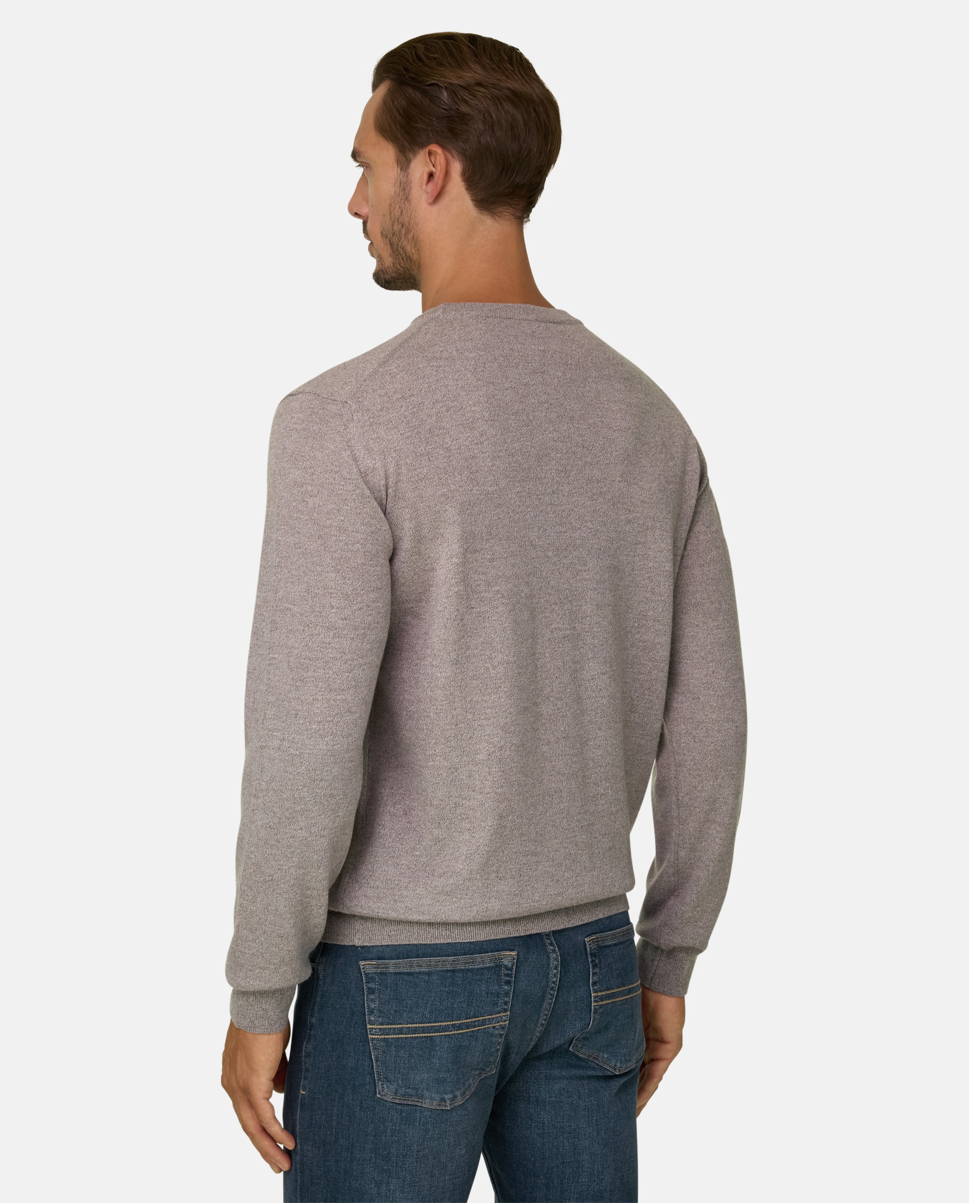 Jersey de cuello redondo en lana merino cashwool® mouliné - Boggi Milano - Arena Arena-3