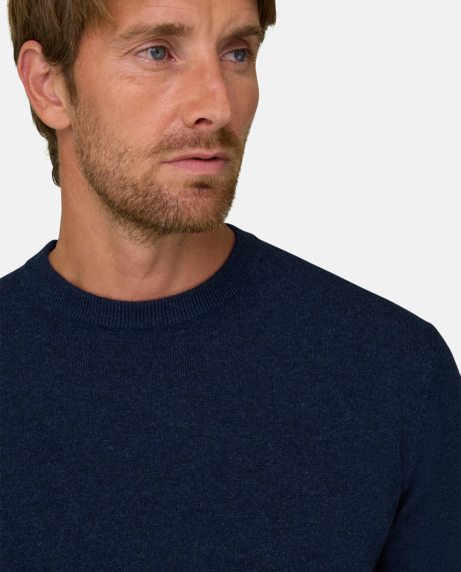 Imagen 4 de Jersey de cuello redondo en lana y cachemira - Boggi Milano - Azul marino Azul marino
