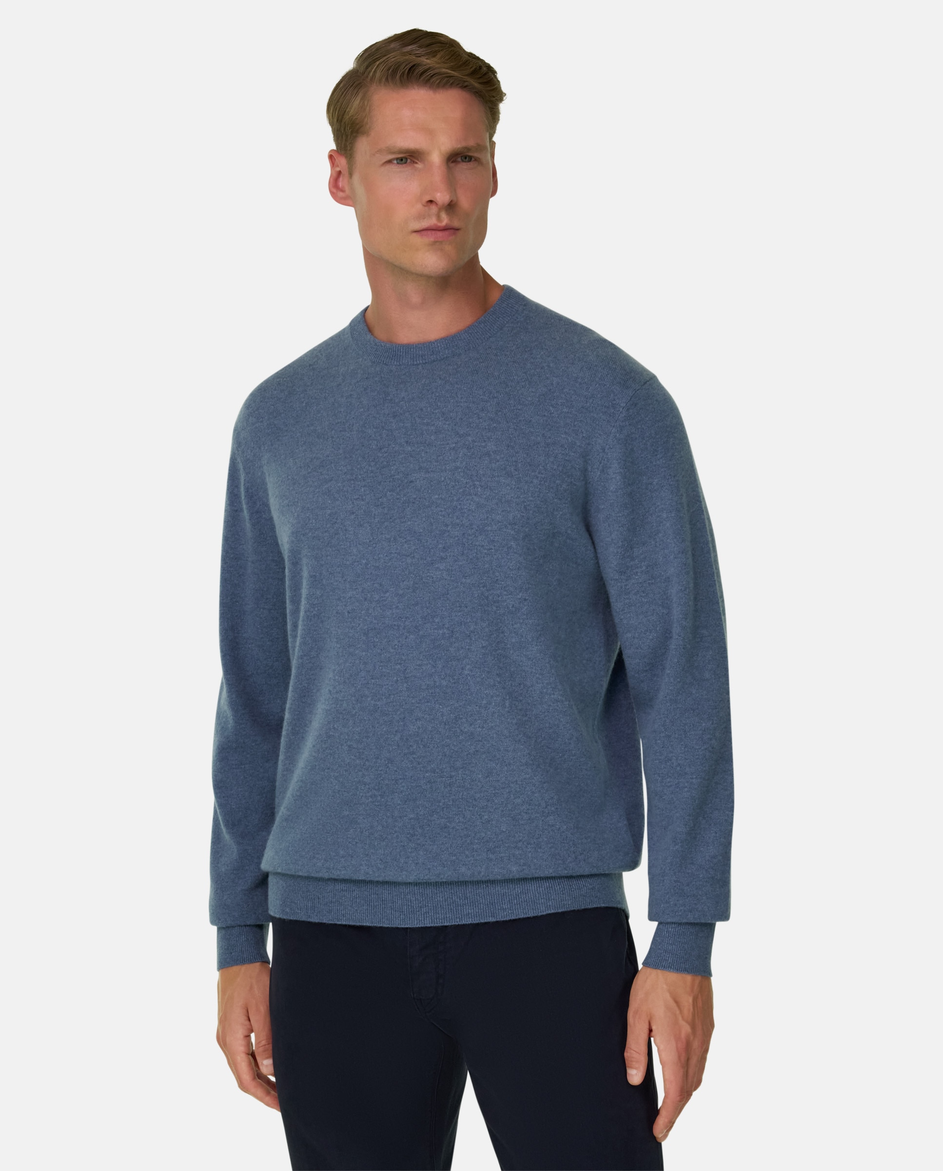 Imagen 1 de Jersey de cuello redondo en lana y cachemira - Boggi Milano - Azul claro Azul claro