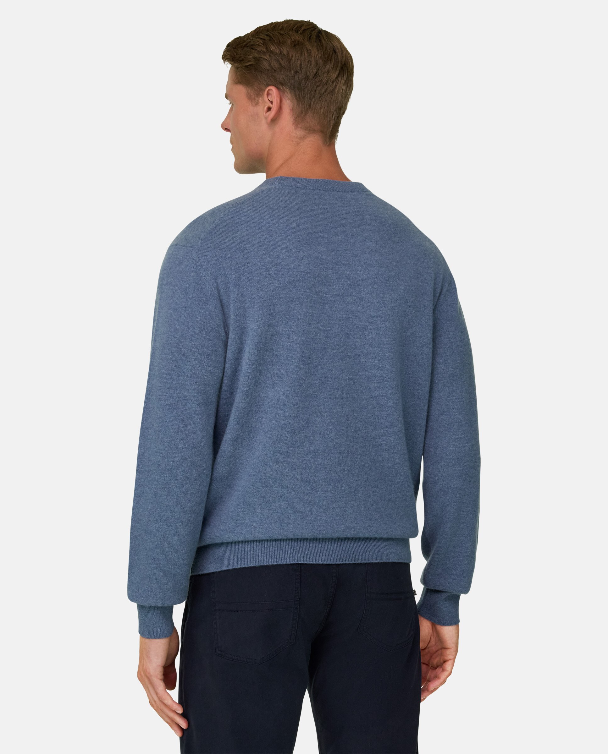 Imagen 3 de Jersey de cuello redondo en lana y cachemira - Boggi Milano - Azul claro Azul claro