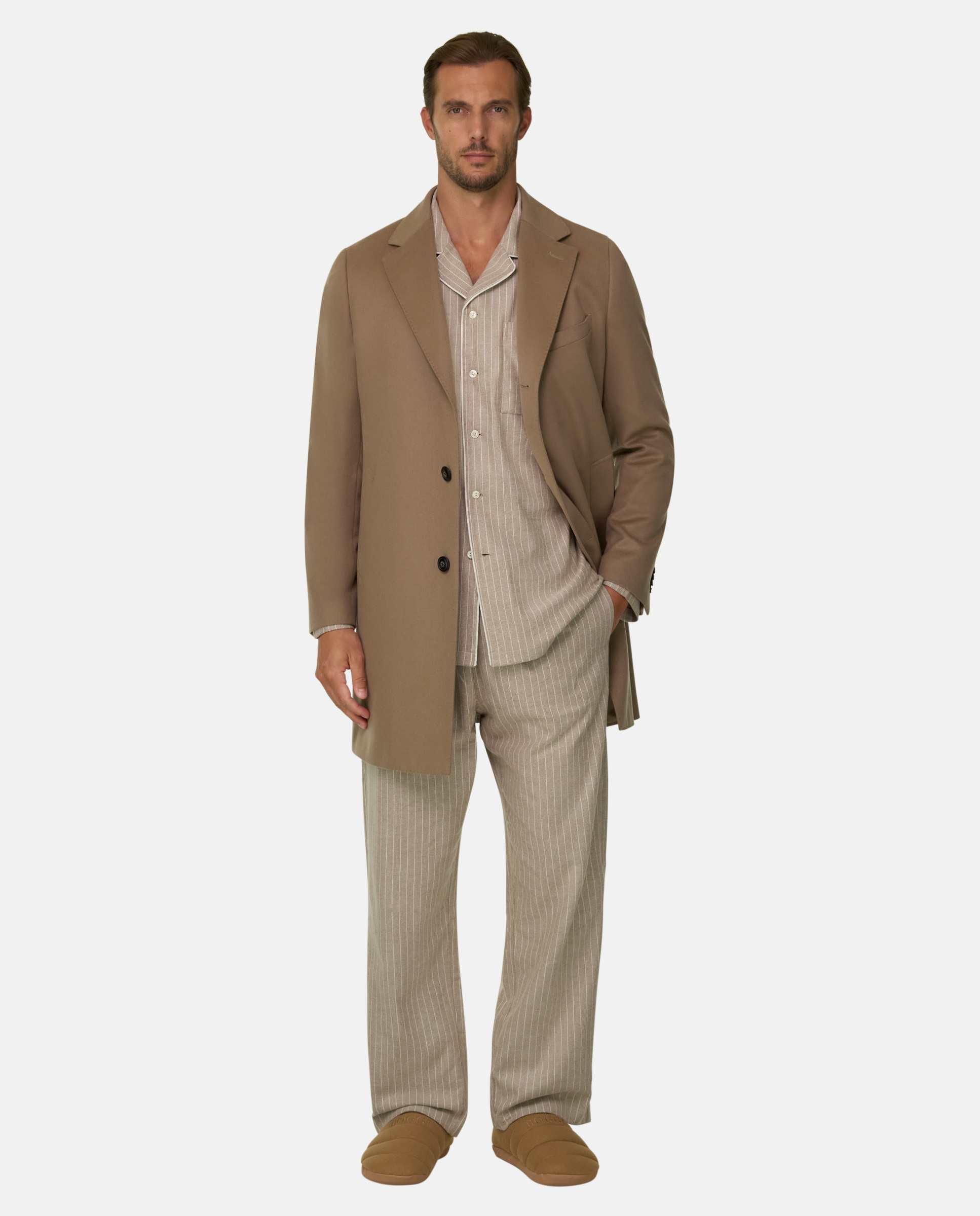 Imagen 2 de Abrigo de puro cachemira de botonadura simple - Boggi Milano - Camel Camel